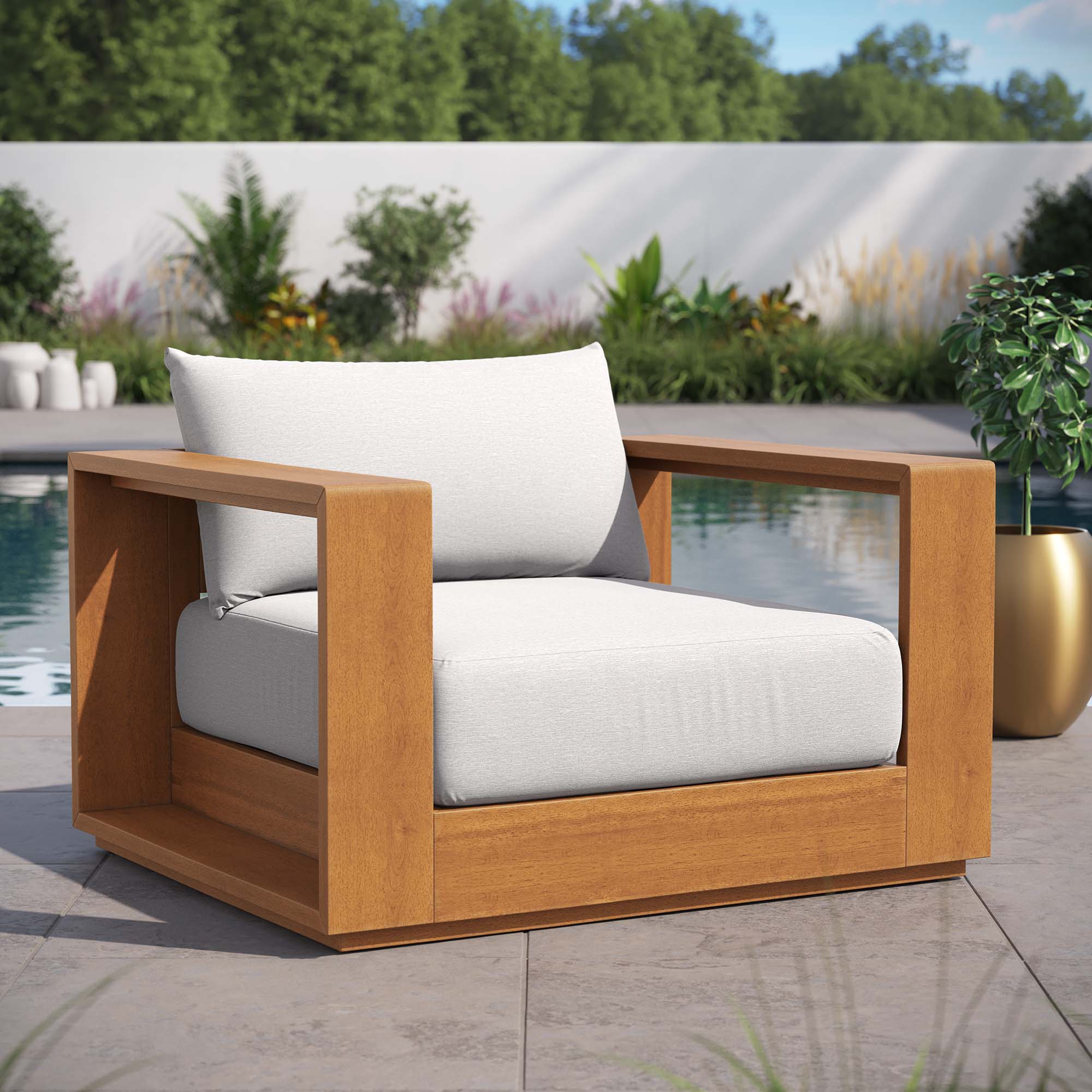 Modway Tahoe Outdoor Patio Acacia Wood Chair