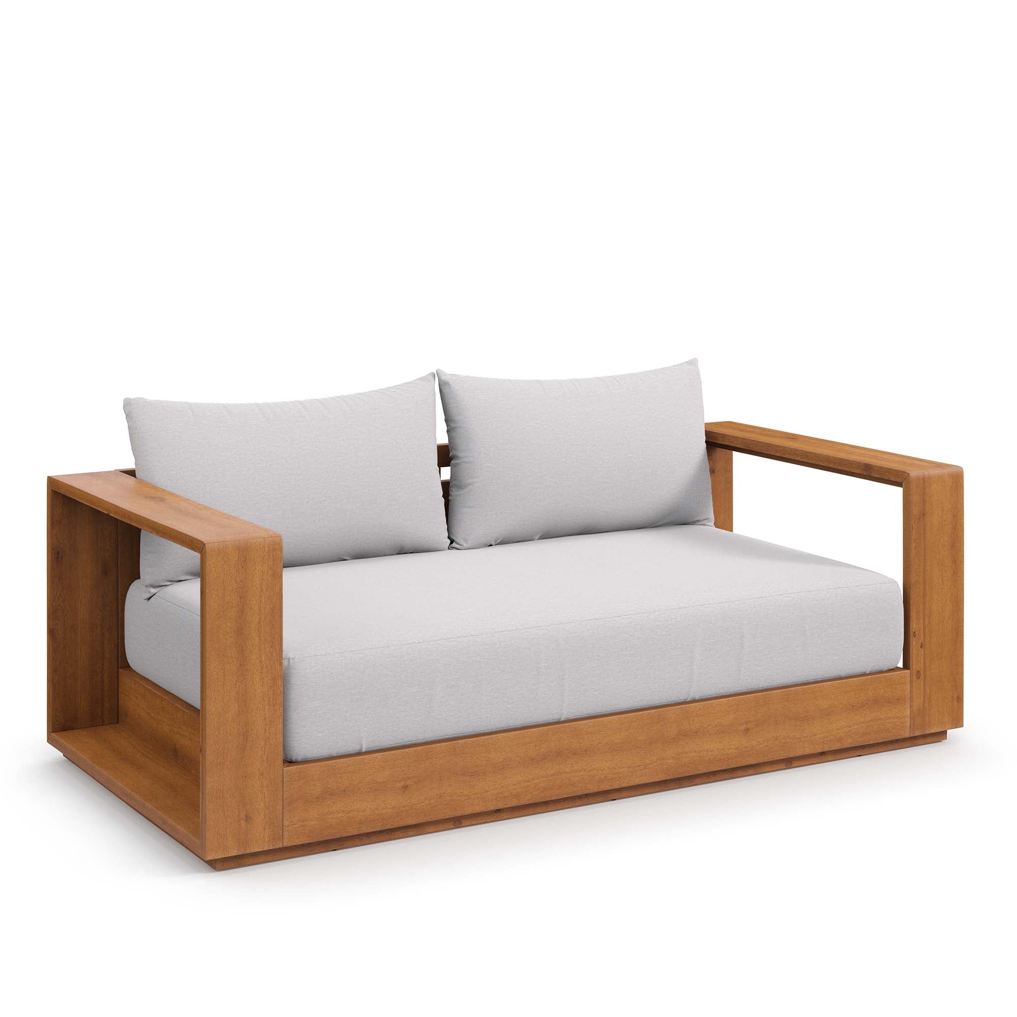 Modway Tahoe Acacia Wood Outdoor Patio Acacia Wood Loveseat
