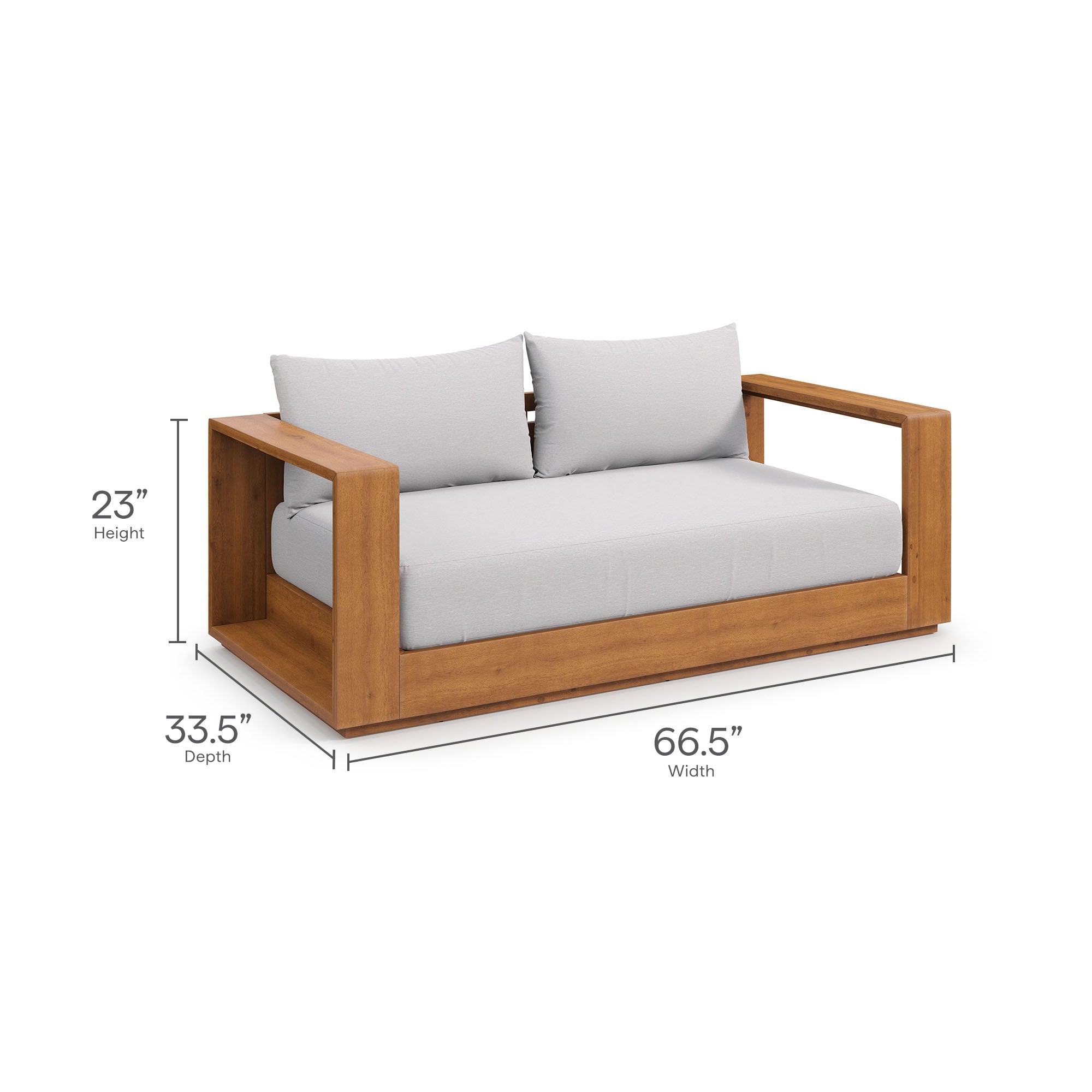 Modway Tahoe Acacia Wood Outdoor Patio Acacia Wood Loveseat