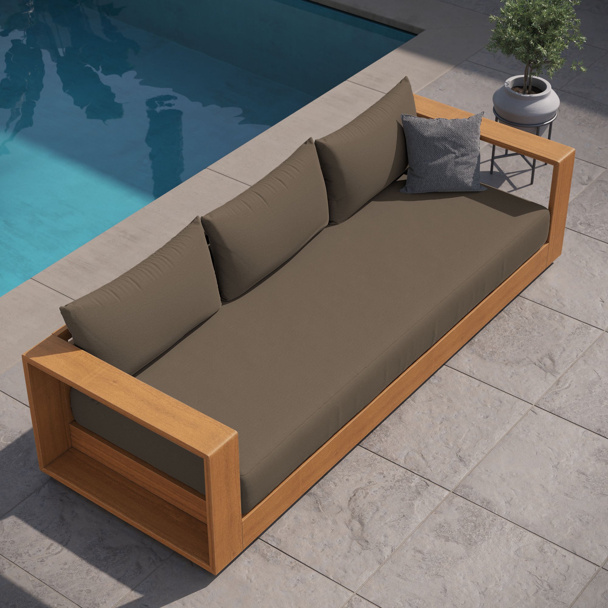Modway Tahoe Outdoor Patio Acacia Wood Sofa