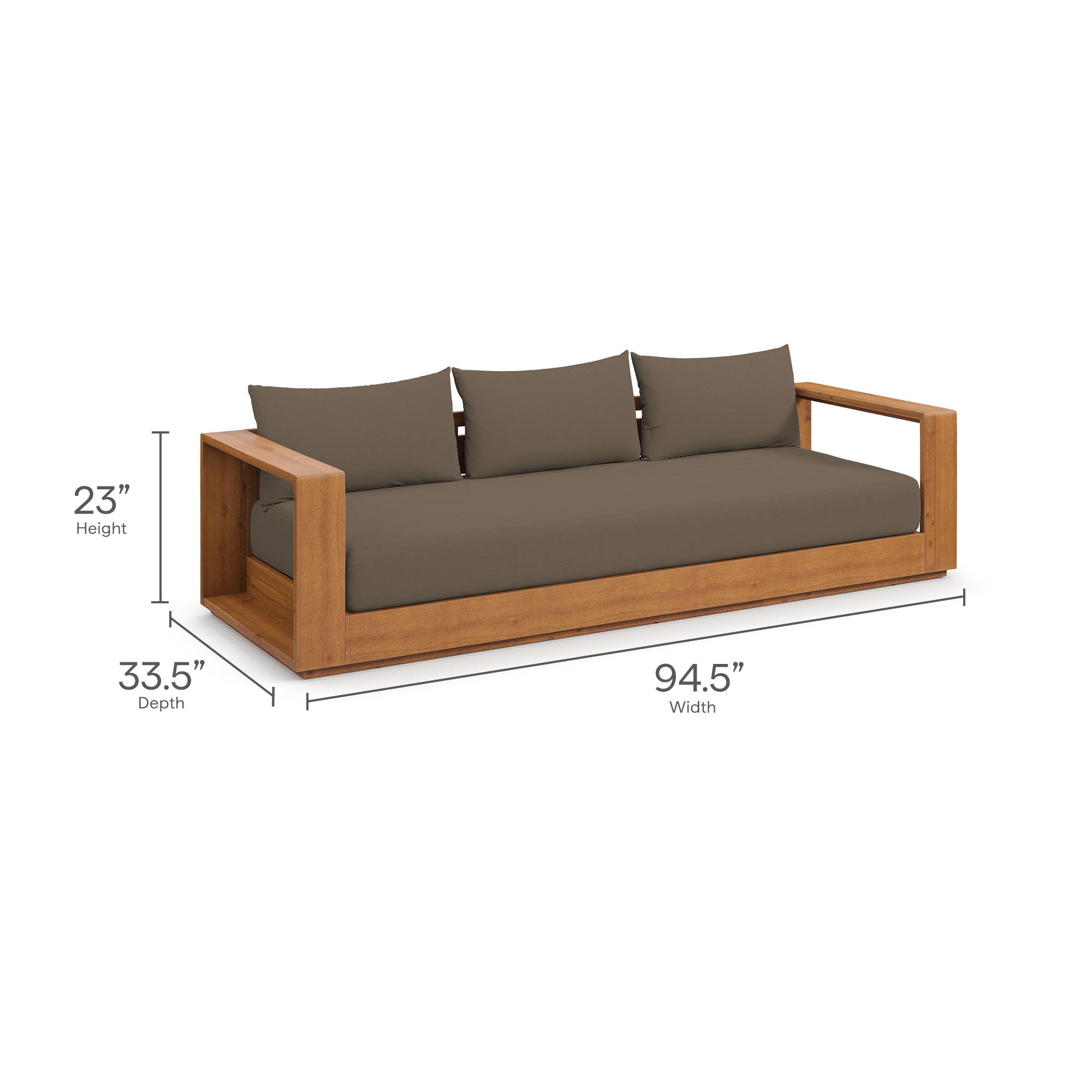 Modway Tahoe Outdoor Patio Acacia Wood Sofa