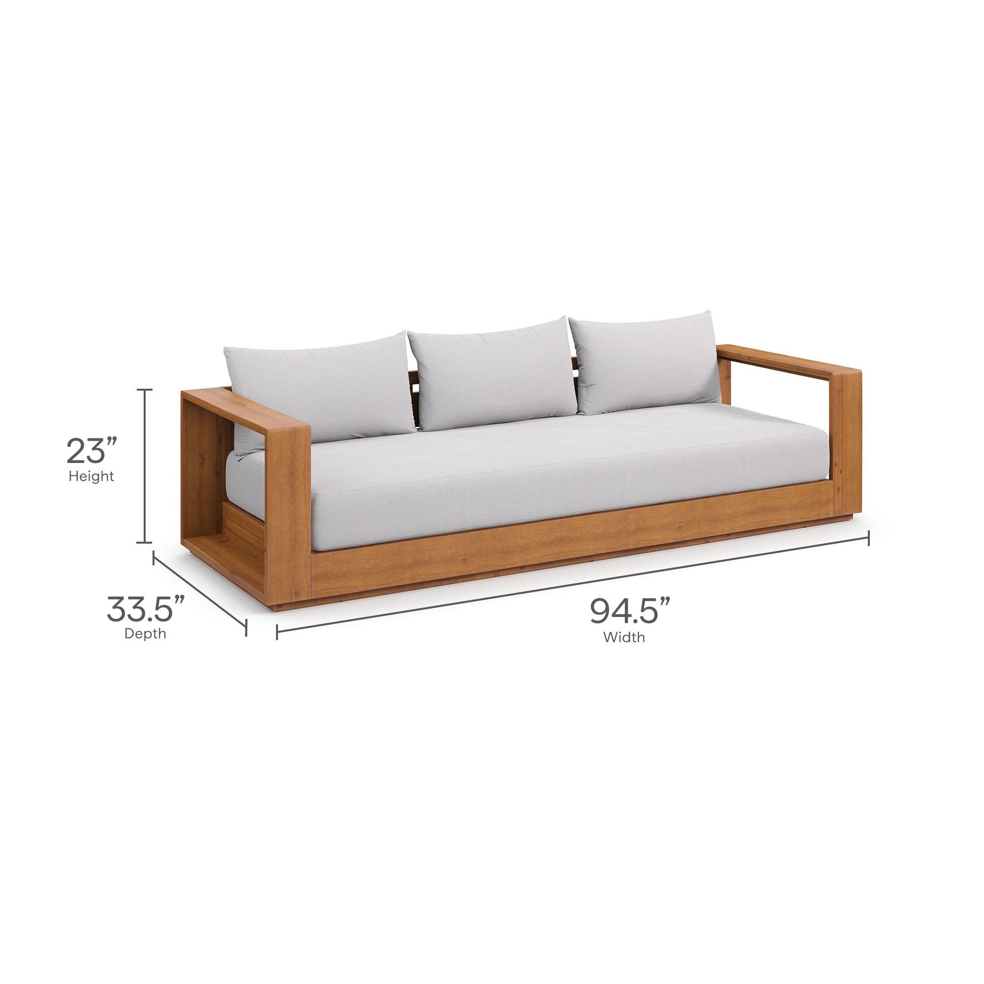 Modway Tahoe Outdoor Patio Acacia Wood Sofa