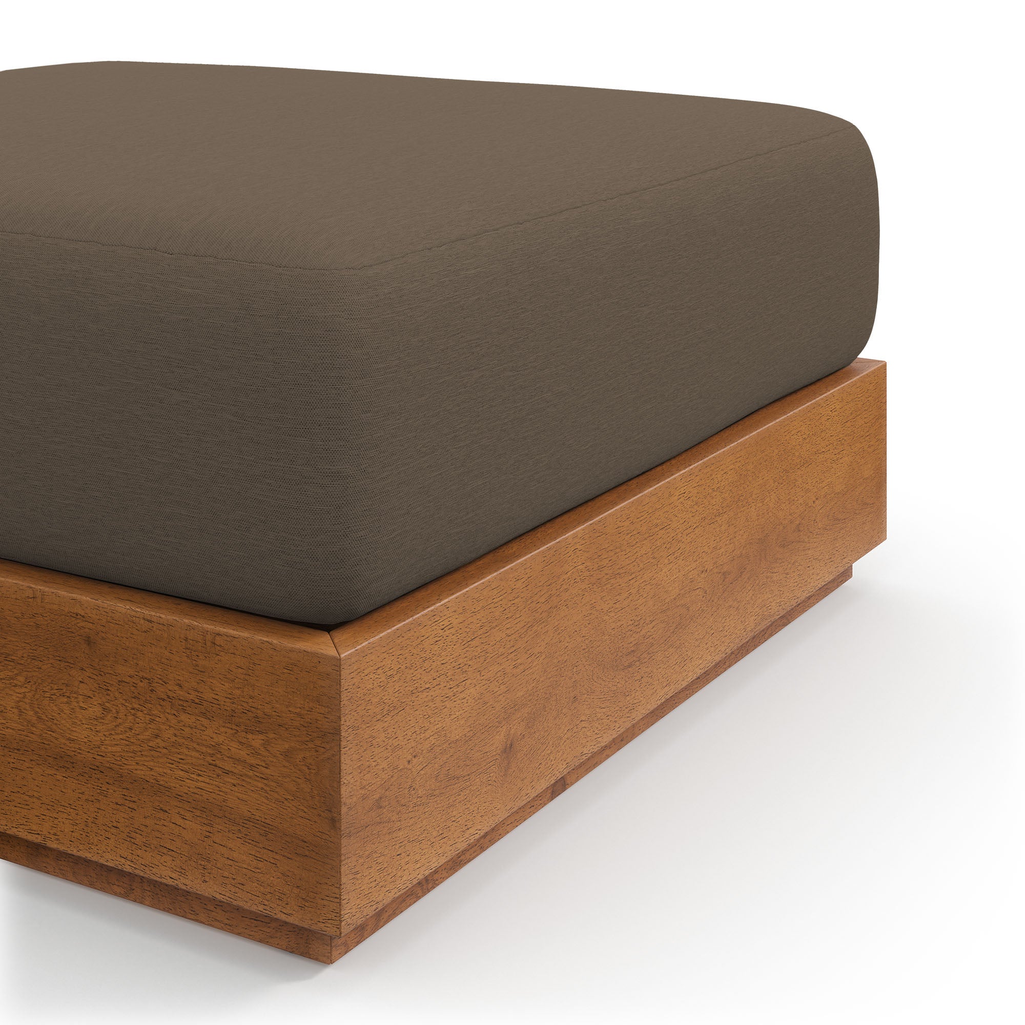 Modway Tahoe Outdoor Patio Acacia Wood Ottoman