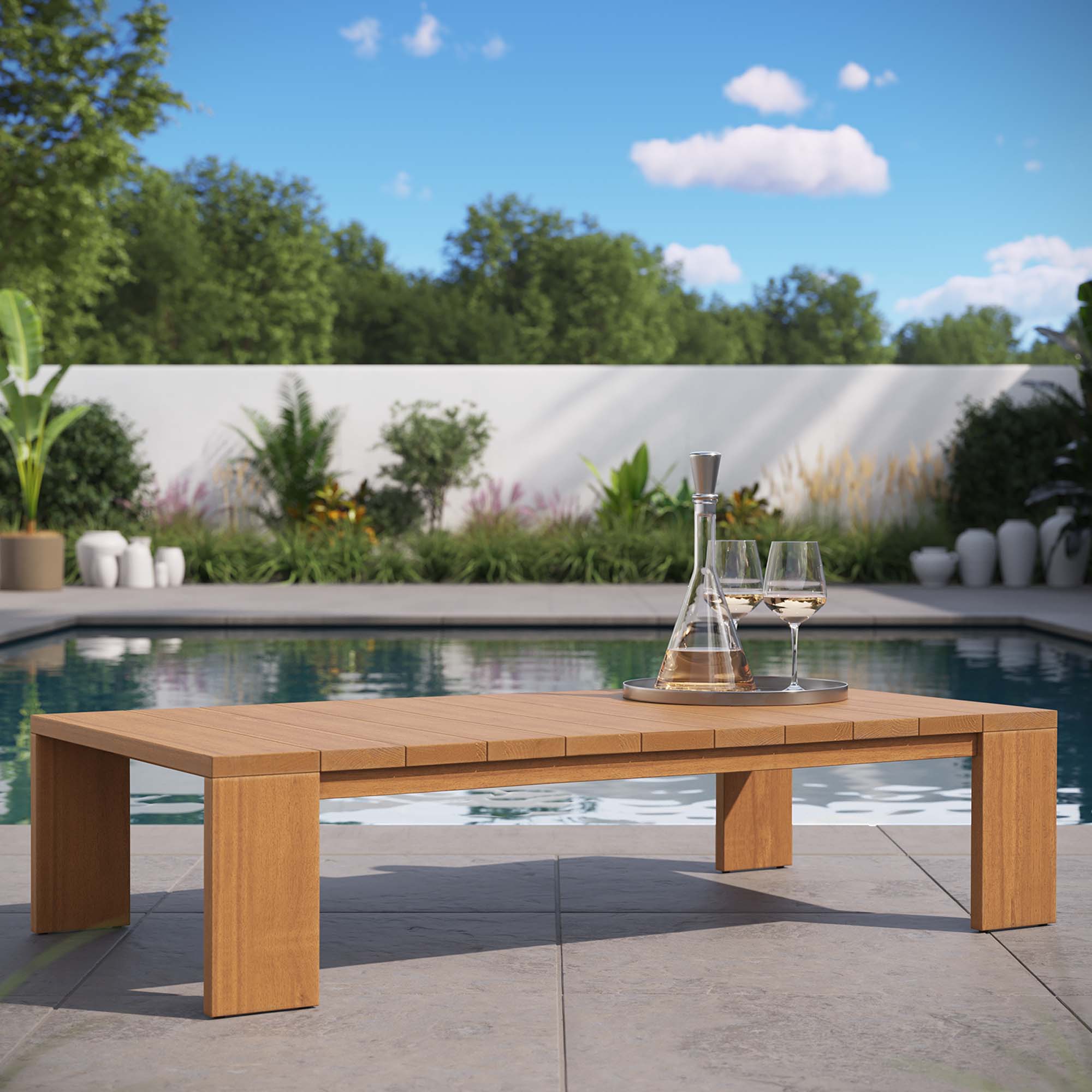 Modway Tahoe Outdoor Patio Acacia Wood Coffee Table