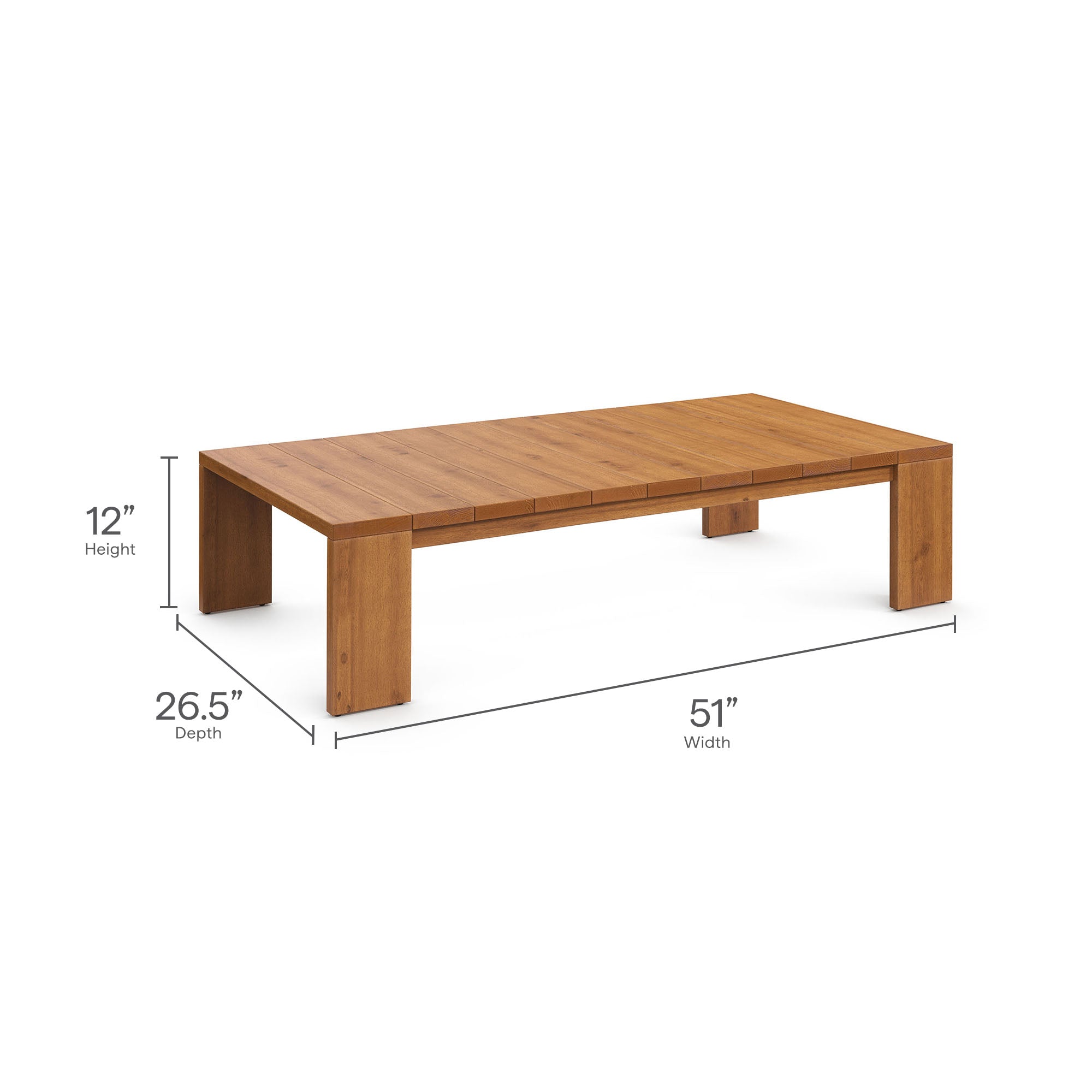 Modway Tahoe Outdoor Patio Acacia Wood Coffee Table
