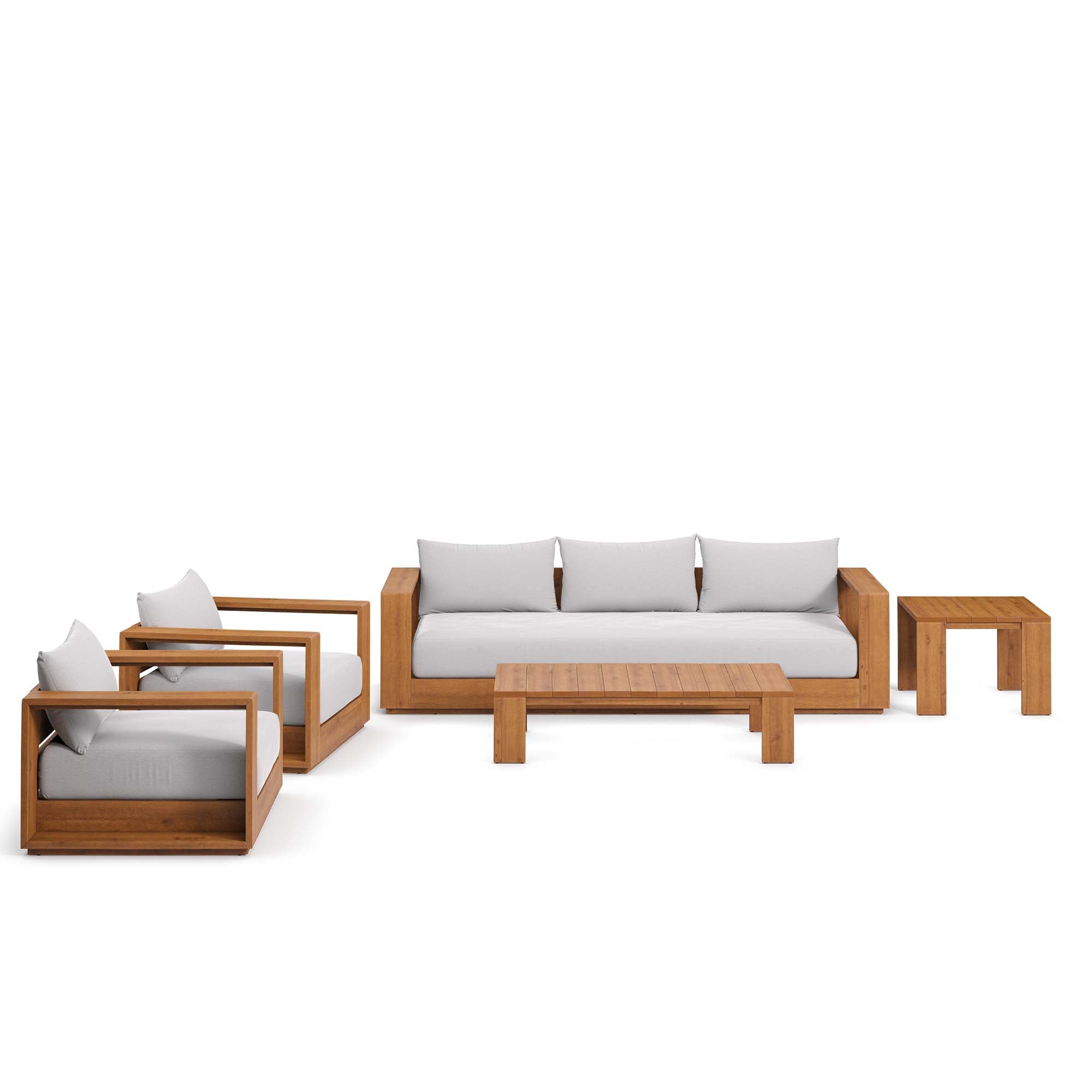 Modway Tahoe 5-Piece Outdoor Patio Acacia Wood Furniture Set