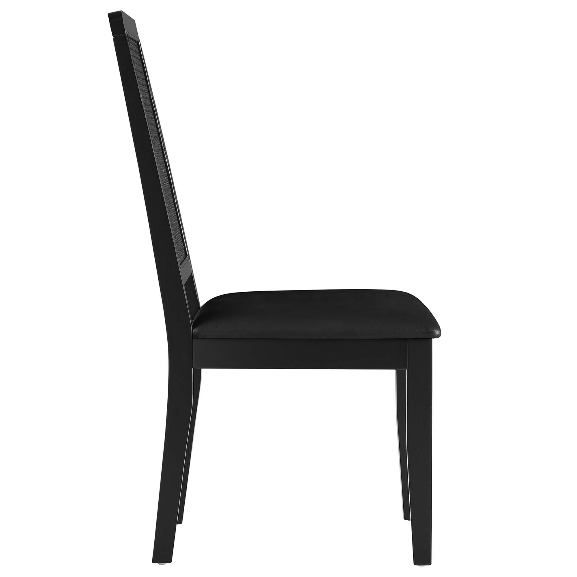 Modway Arlo Vegan Leather Upholstered Faux Rattan and Wood Dining Side Chairs Set of 2
