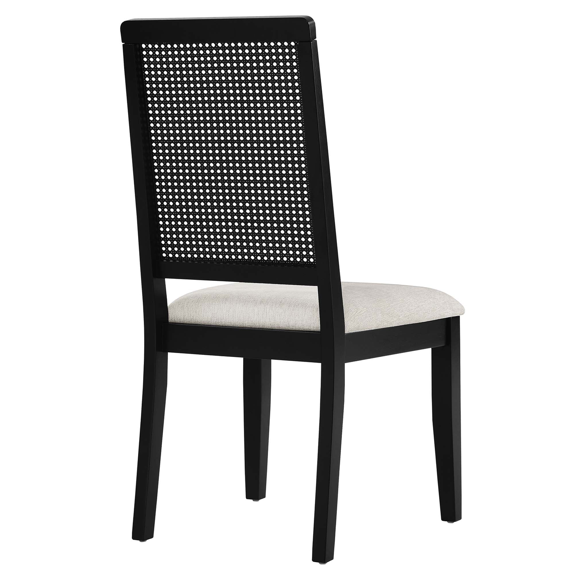 Modway Arlo Faux Rattan and Wood Dining Side Chairs Set of 2
