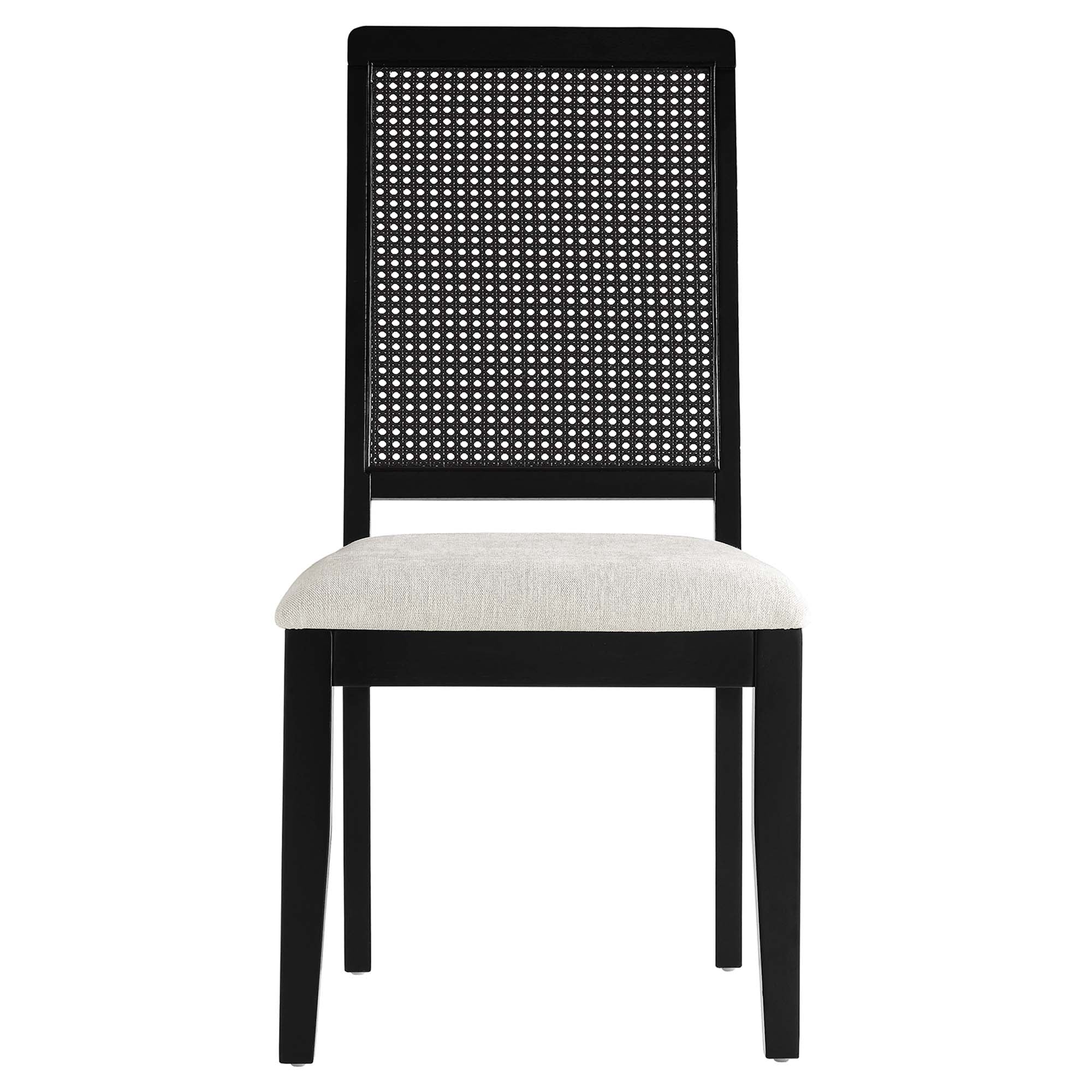 Modway Arlo Faux Rattan and Wood Dining Side Chairs Set of 2