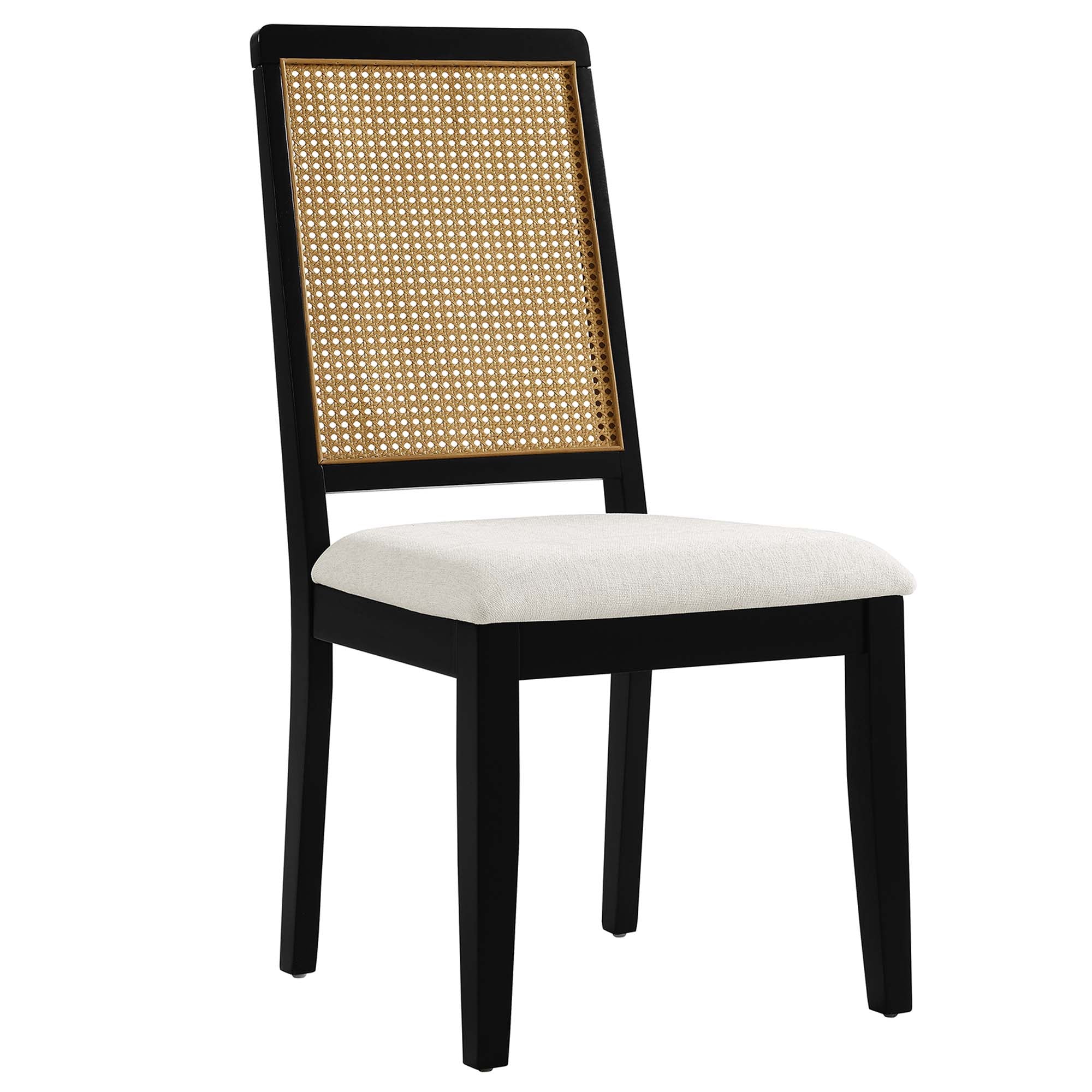 Modway Arlo Faux Rattan and Wood Dining Side Chairs Set of 2