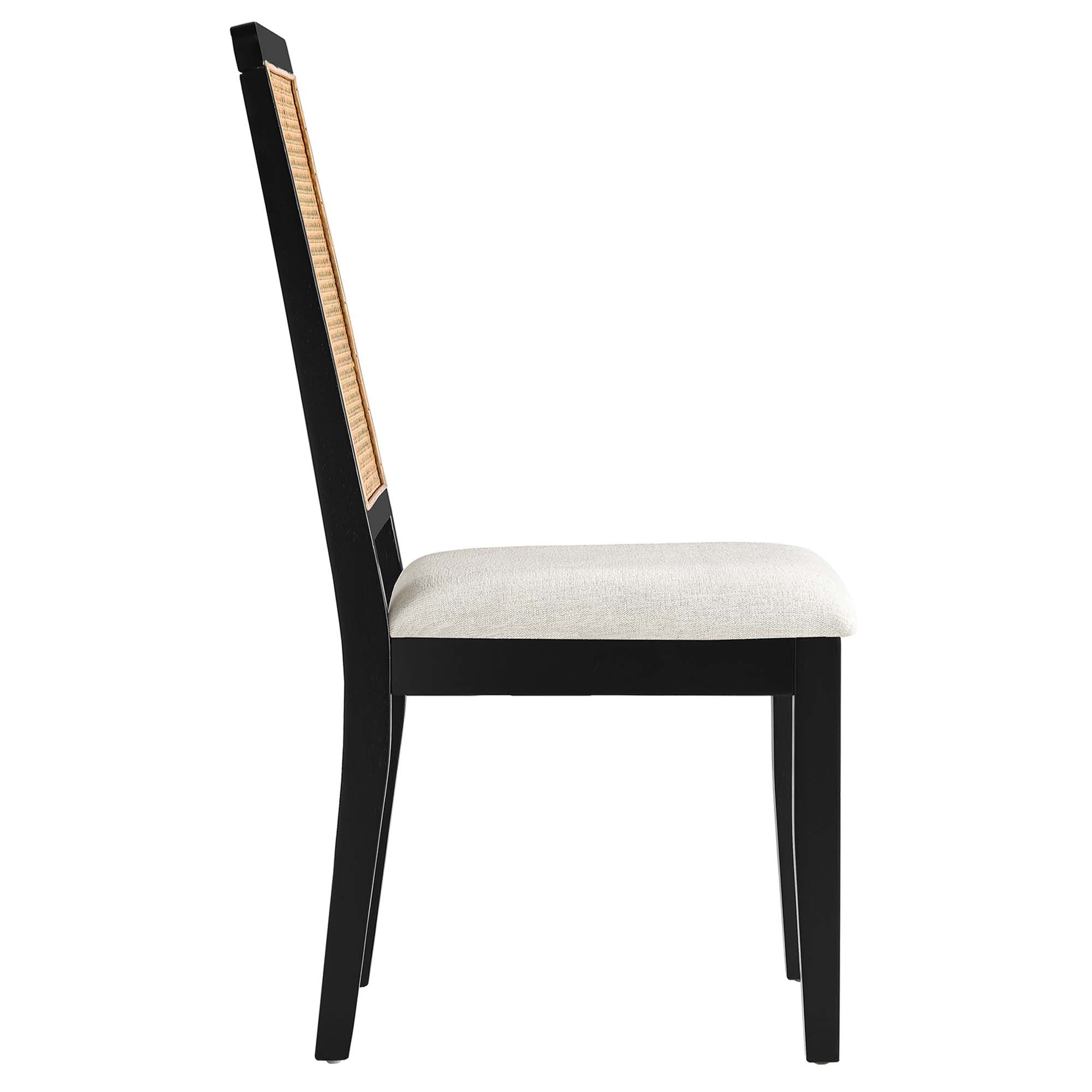 Modway Arlo Faux Rattan and Wood Dining Side Chairs Set of 2