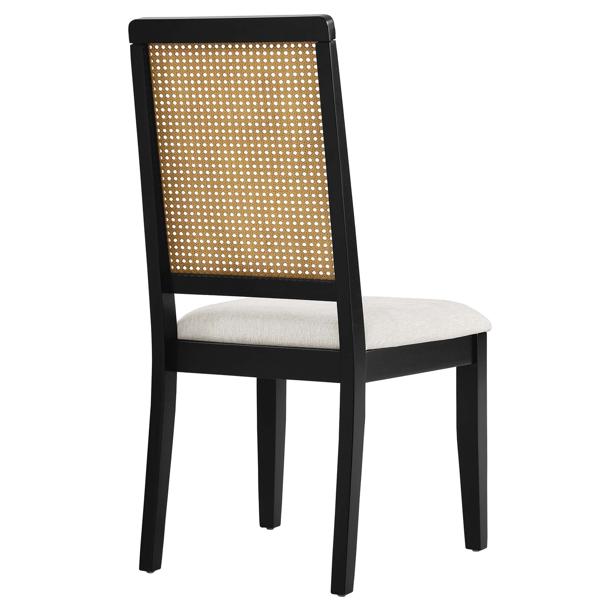 Modway Arlo Faux Rattan and Wood Dining Side Chairs Set of 2