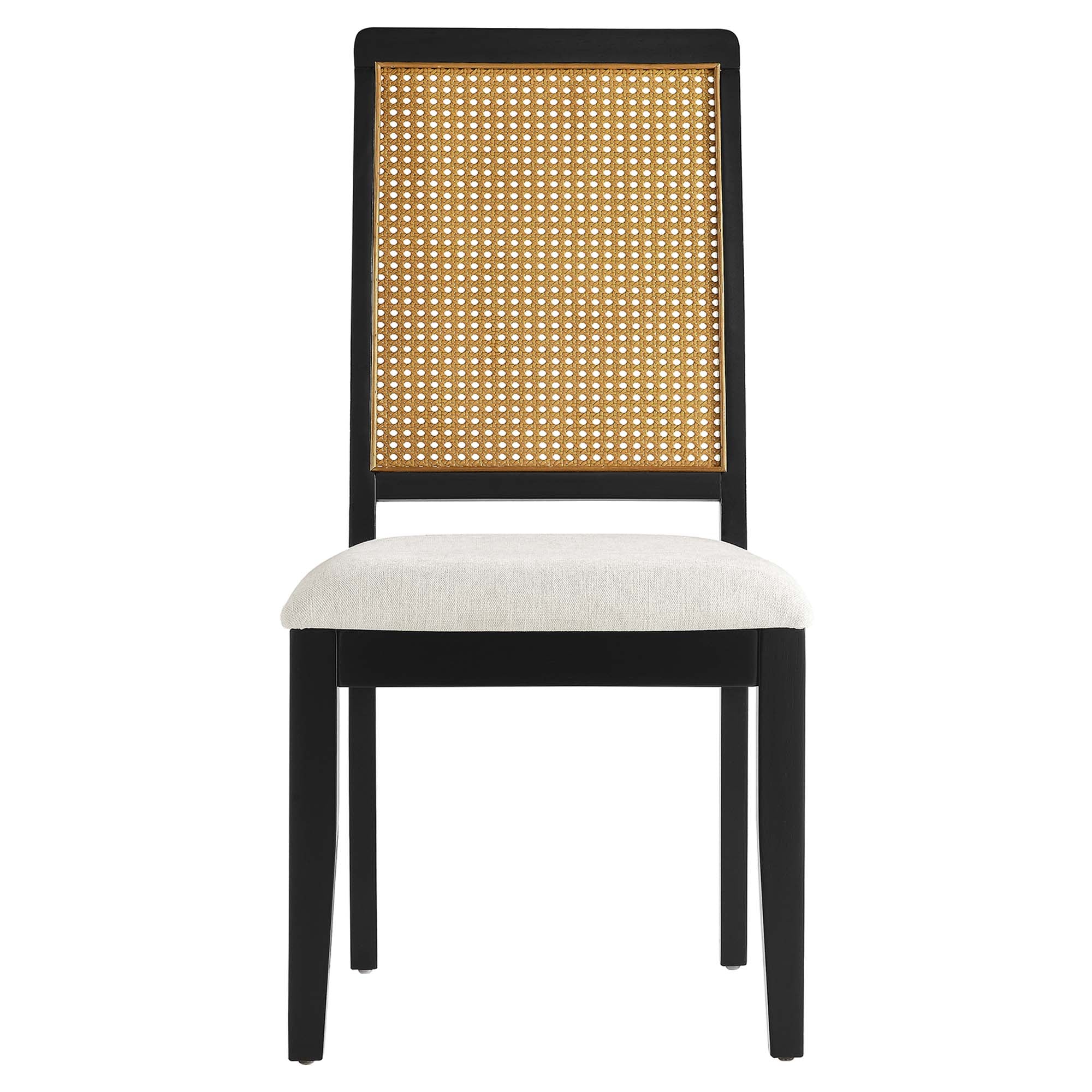 Modway Arlo Faux Rattan and Wood Dining Side Chairs Set of 2