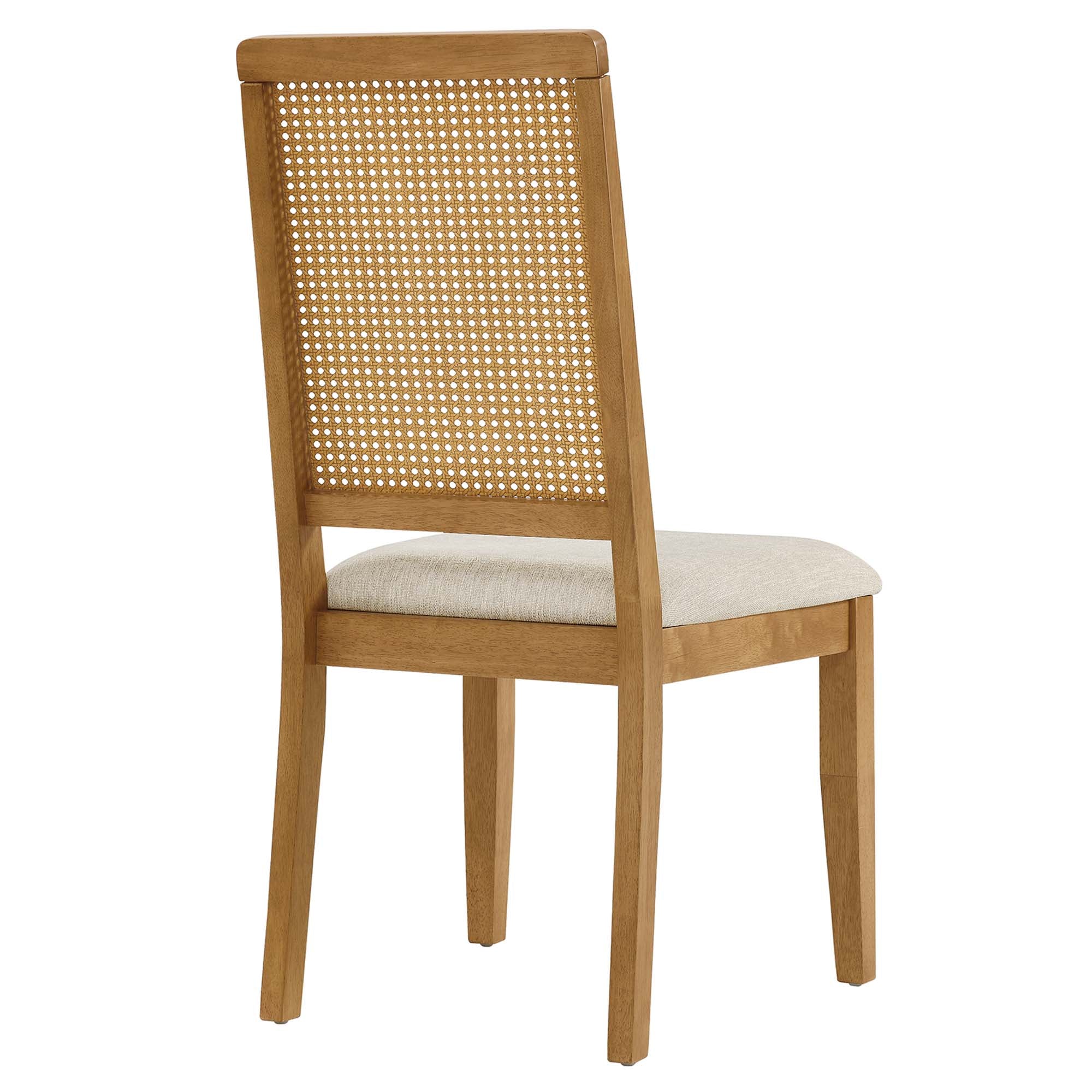 Modway Arlo Faux Rattan and Wood Dining Side Chairs Set of 2
