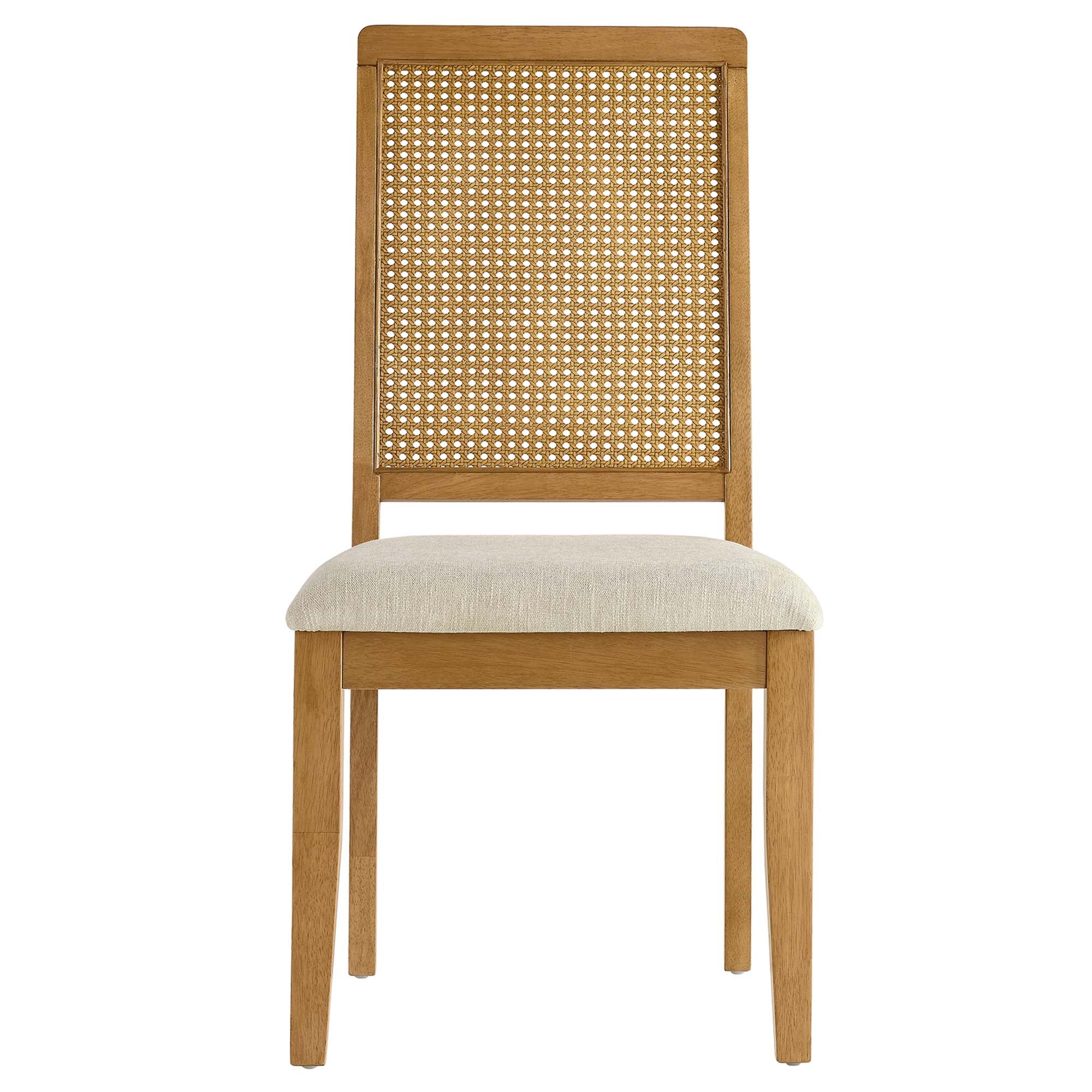 Modway Arlo Faux Rattan and Wood Dining Side Chairs Set of 2