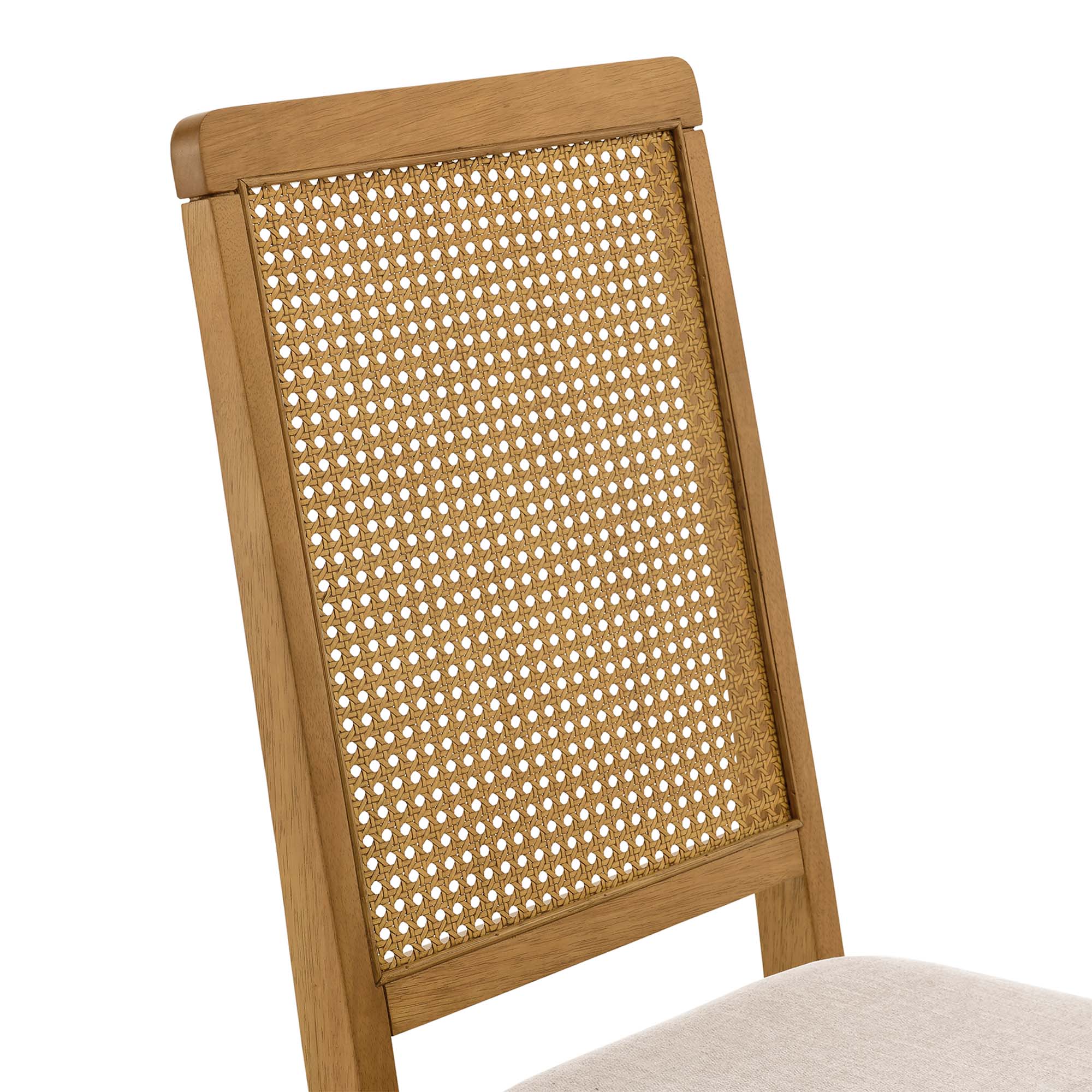 Modway Arlo Faux Rattan and Wood Dining Side Chairs Set of 2