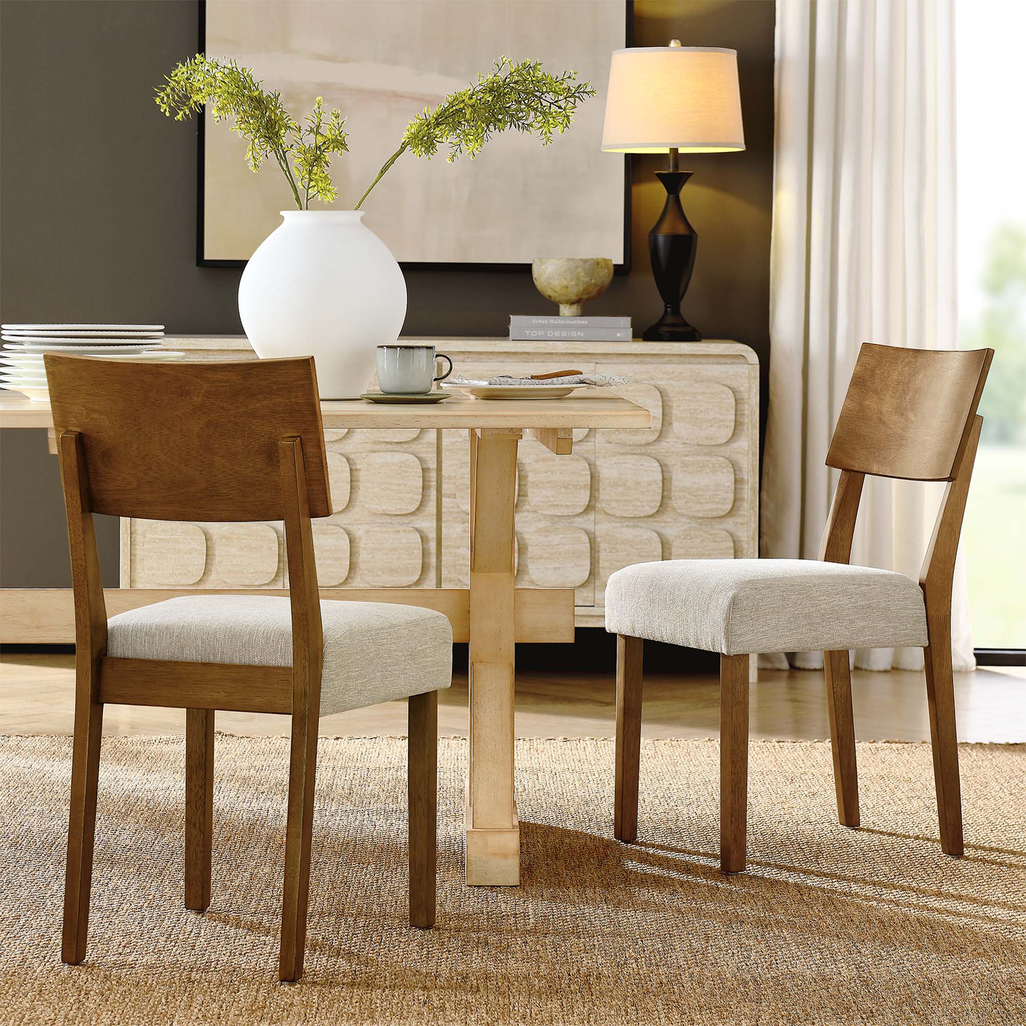 Modway Pax Wood Dining Side Chairs Set of 2