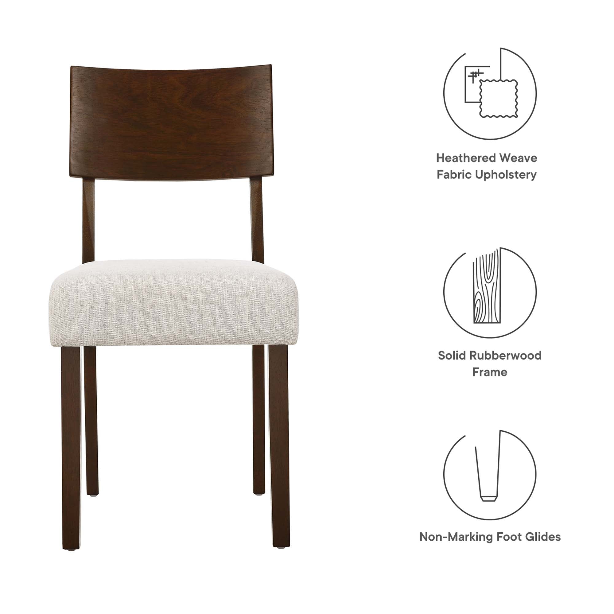 Modway Pax Wood Dining Side Chairs Set of 2
