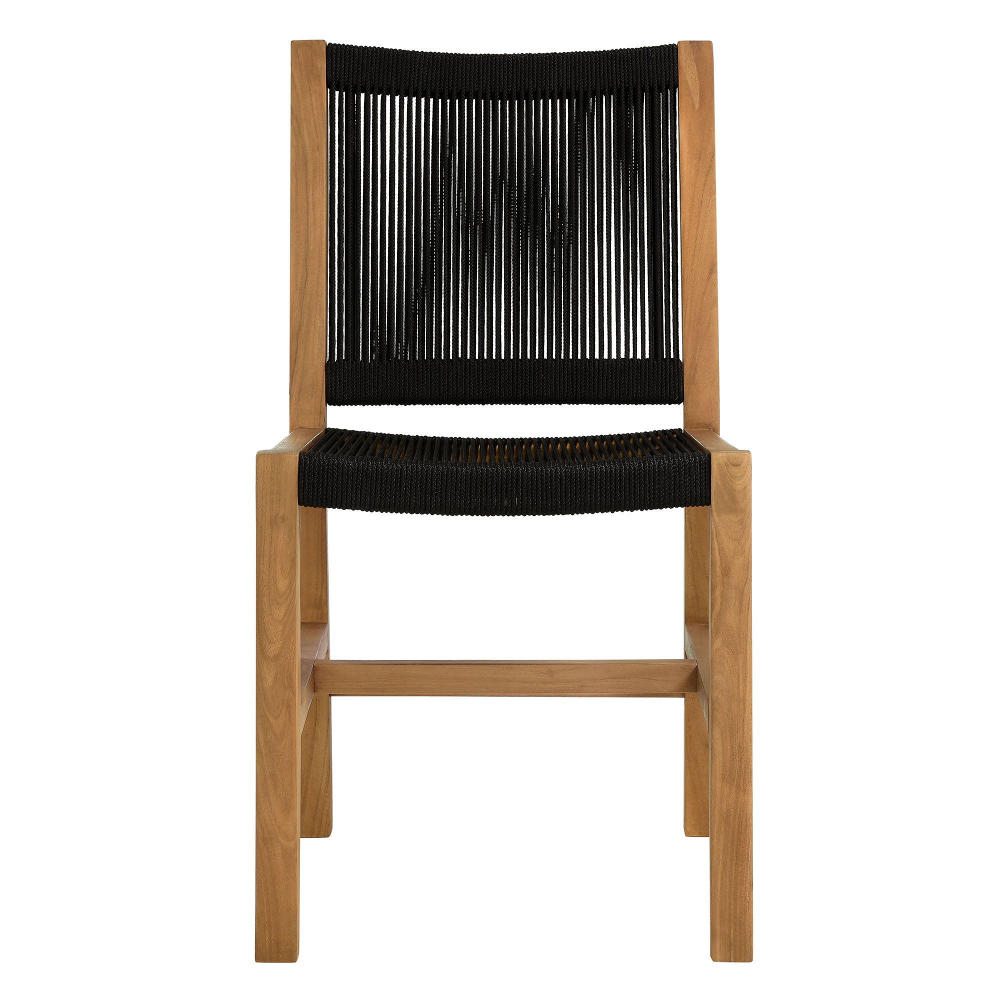 Modway Vienna 3-Piece Outdoor Patio Teak and Rope Dining Set with Armless Chiars