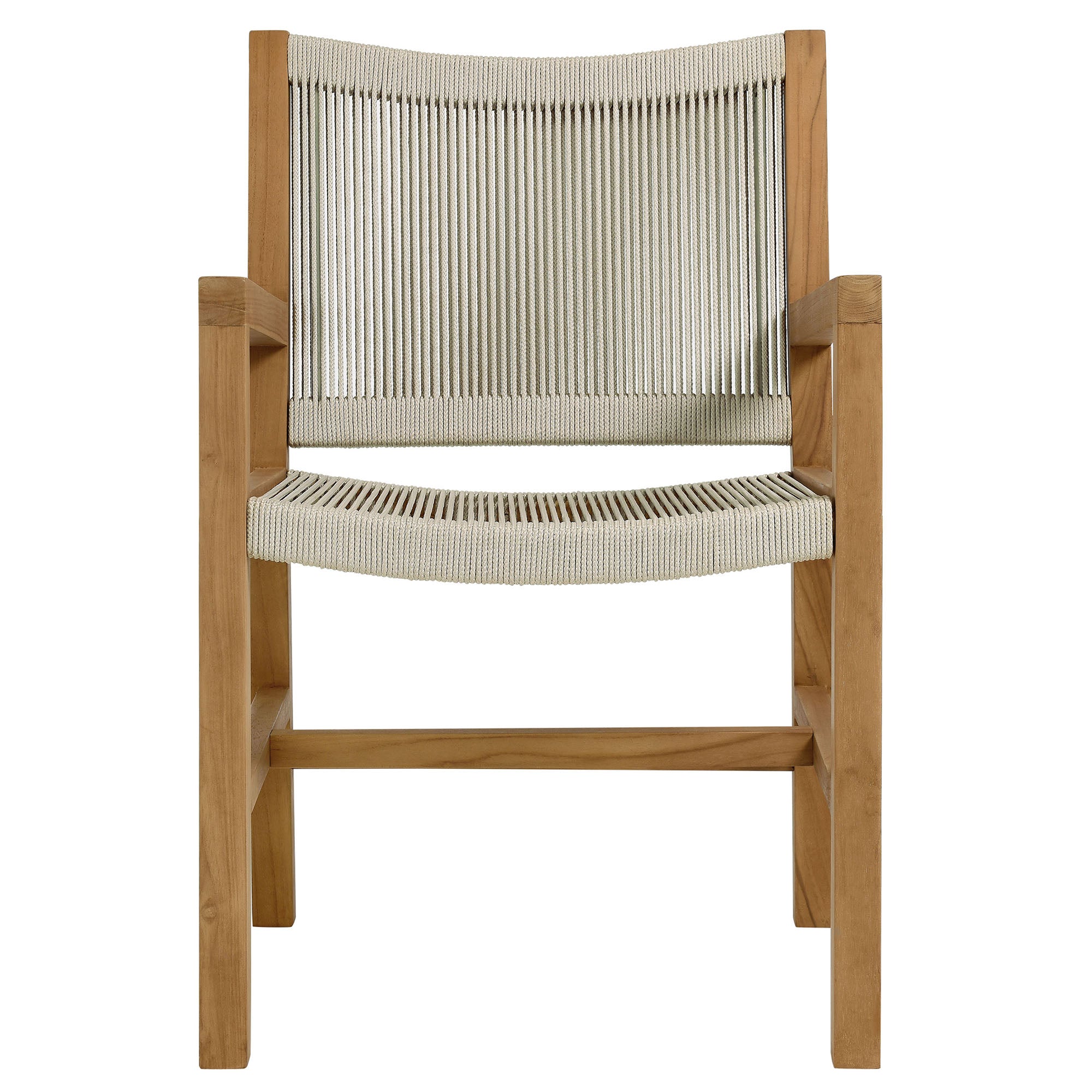 Modway Vienna 7-Piece Outdoor Patio Teak and Rope Dining Set