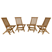 Modway Vienna Outdoor Patio Teak Wood Folding Dining Chairs Set of 4