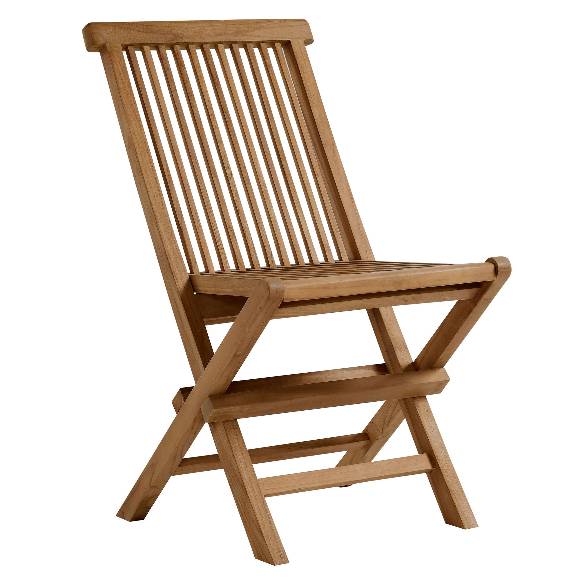 Modway Vienna Outdoor Patio Teak Wood Folding Dining Chairs Set of 4