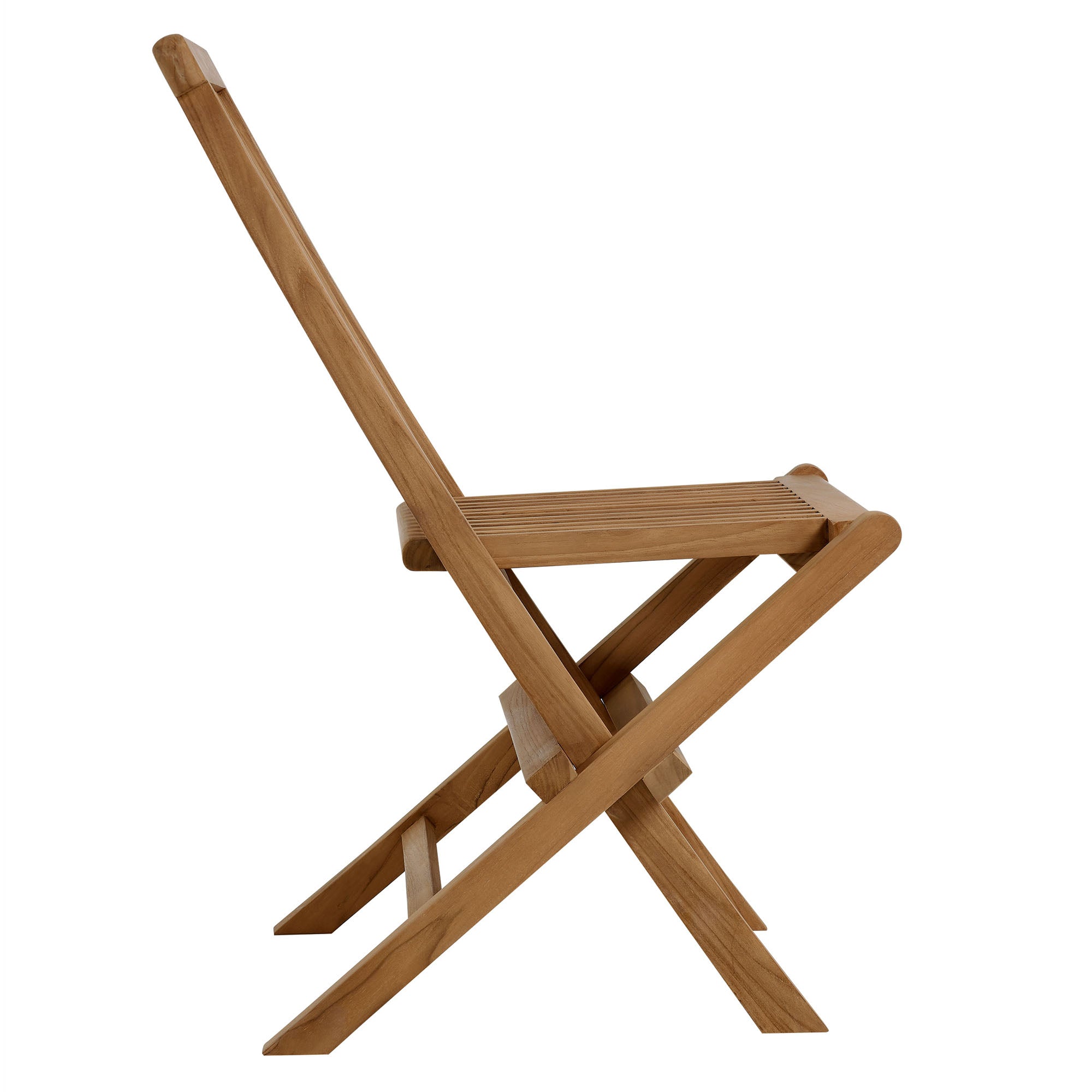Modway Vienna 5-Piece Outdoor Patio Teak Wood Dining Set with Folding Chairs