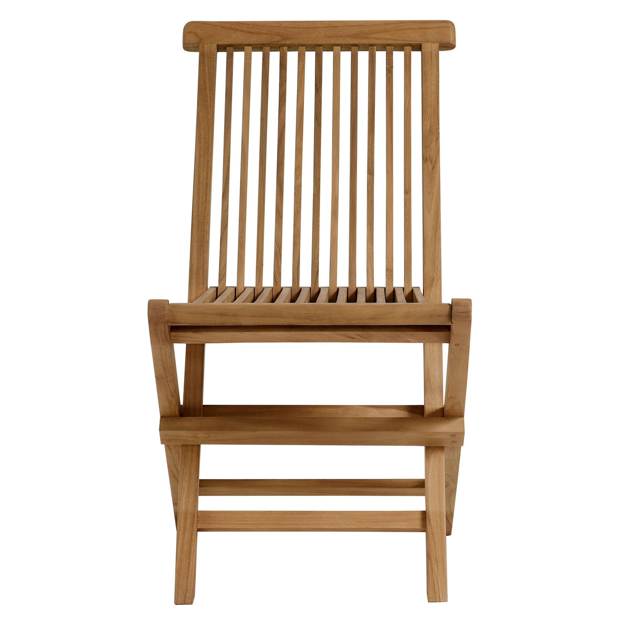 Modway Vienna Outdoor Patio Teak Wood Folding Dining Chairs Set of 4