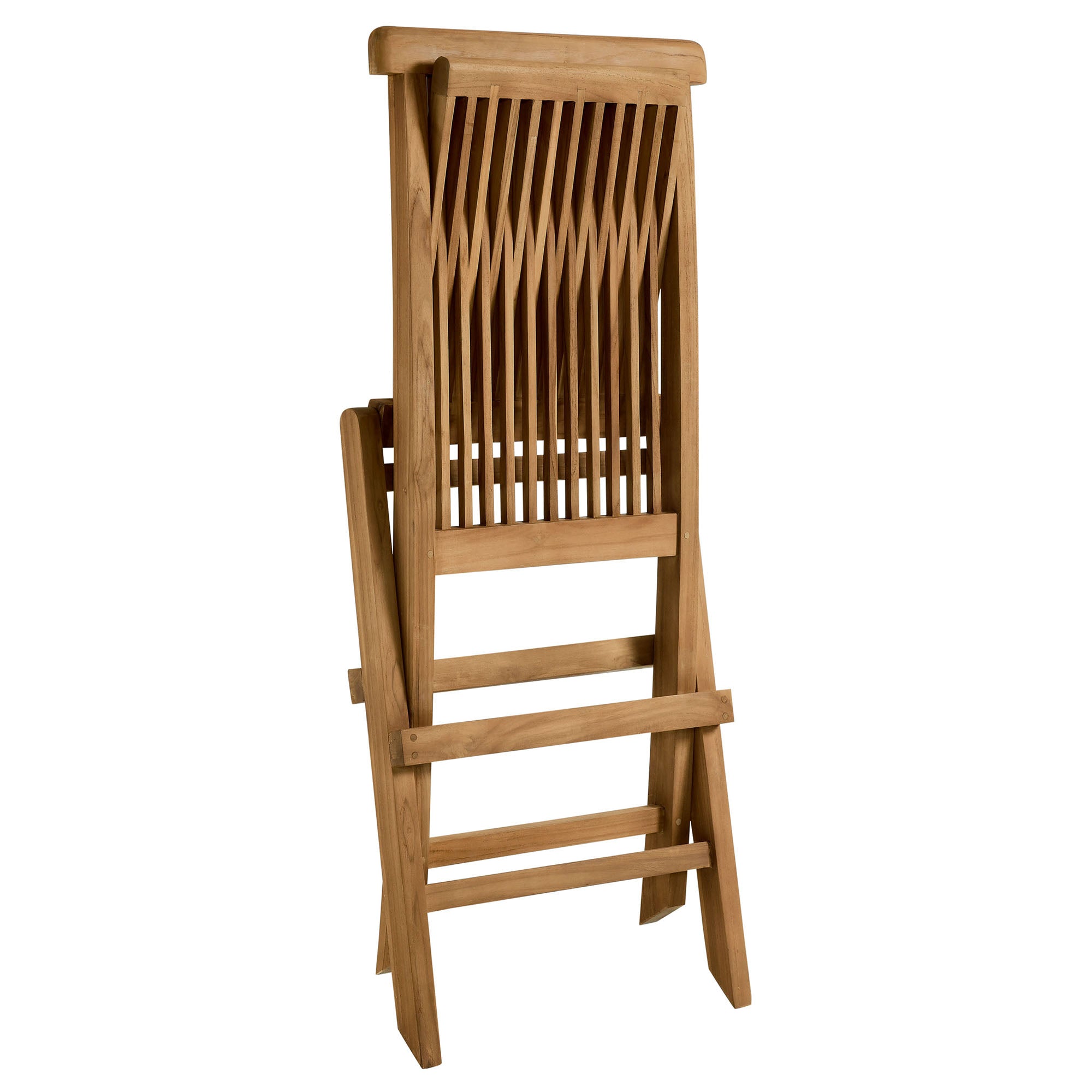 Modway Vienna Outdoor Patio Teak Wood Folding Dining Chairs Set of 4
