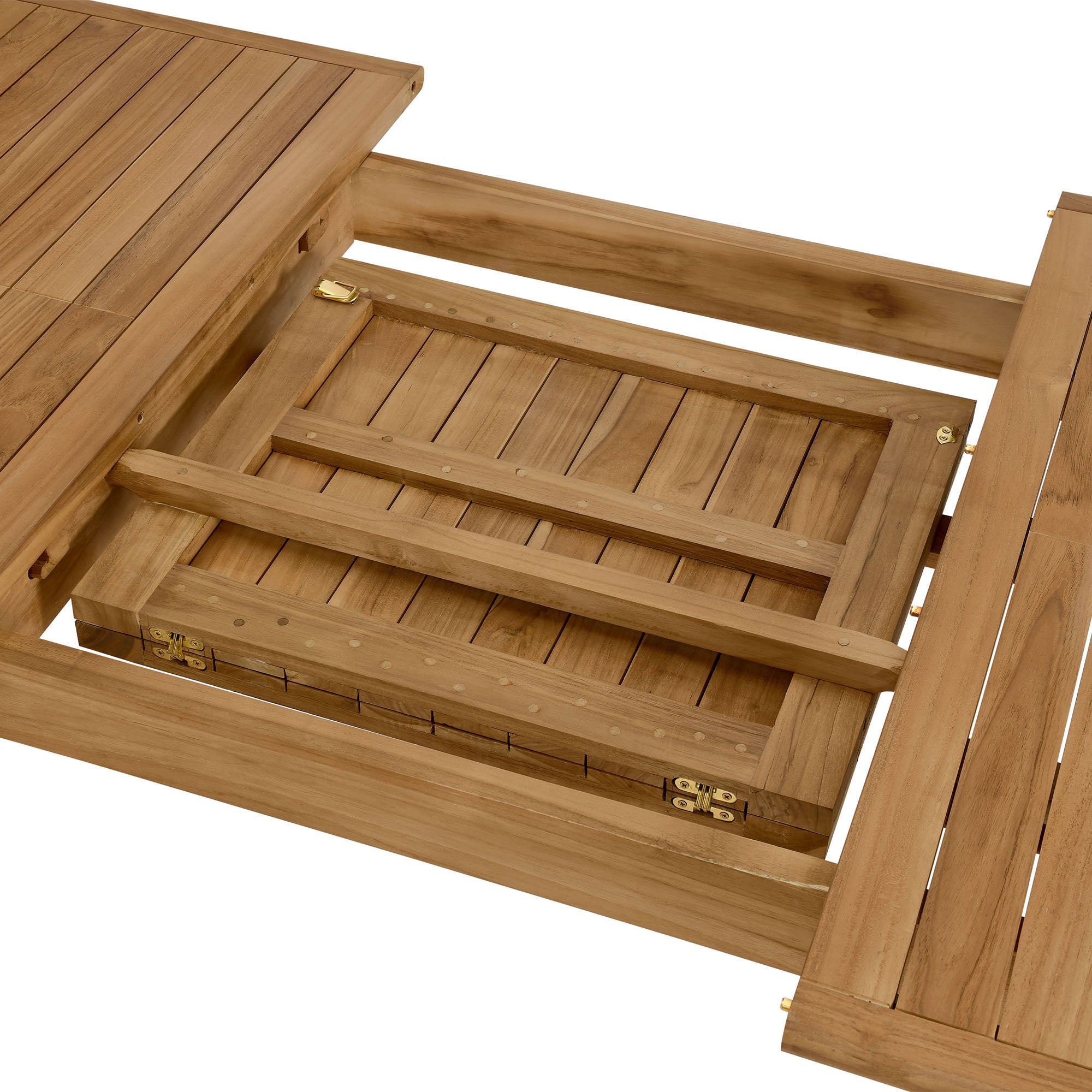 Modway Vienna Outdoor Patio Teak Wood Extendable Dining Table
