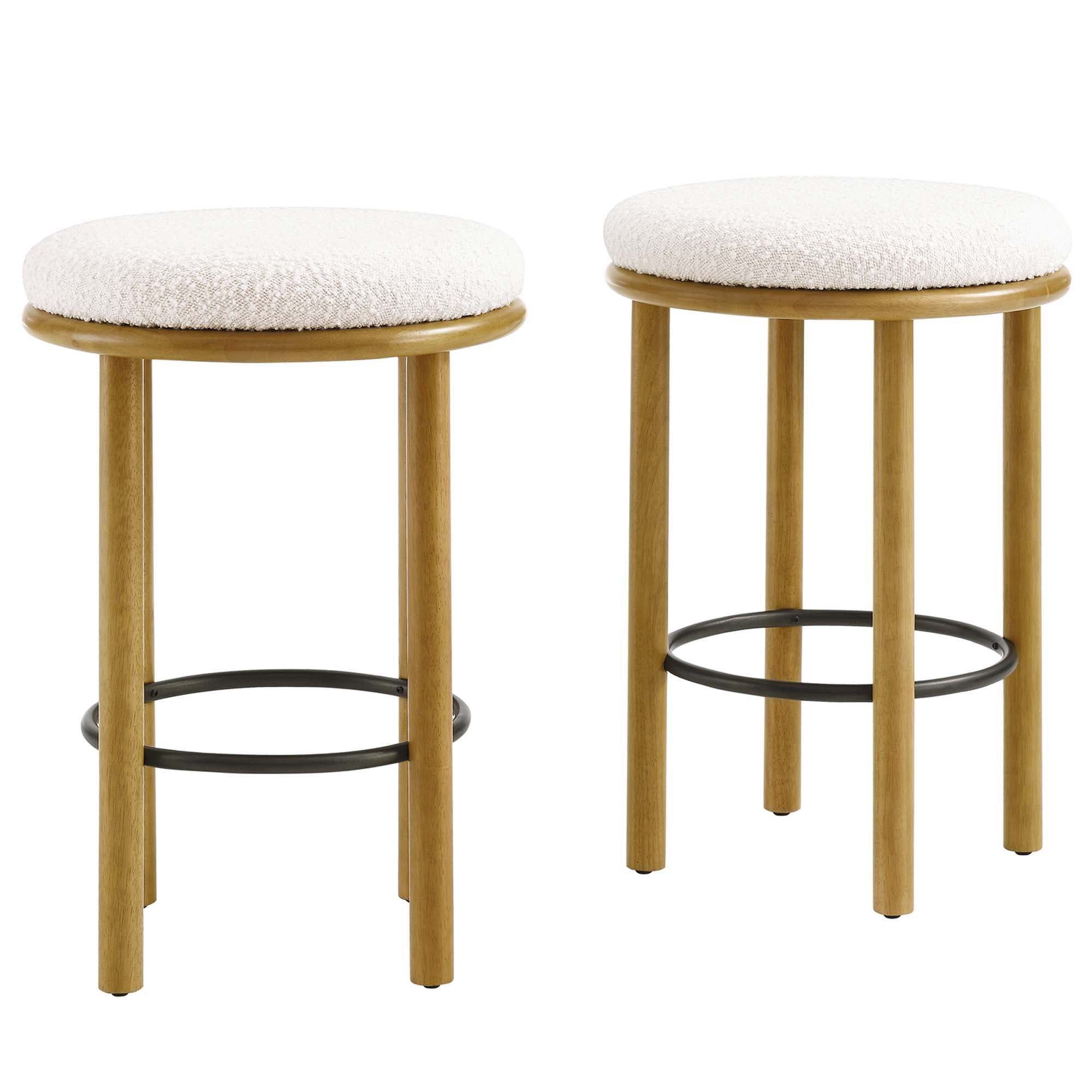 Modway Fable Boucle Fabric Counter Stools Set of 2