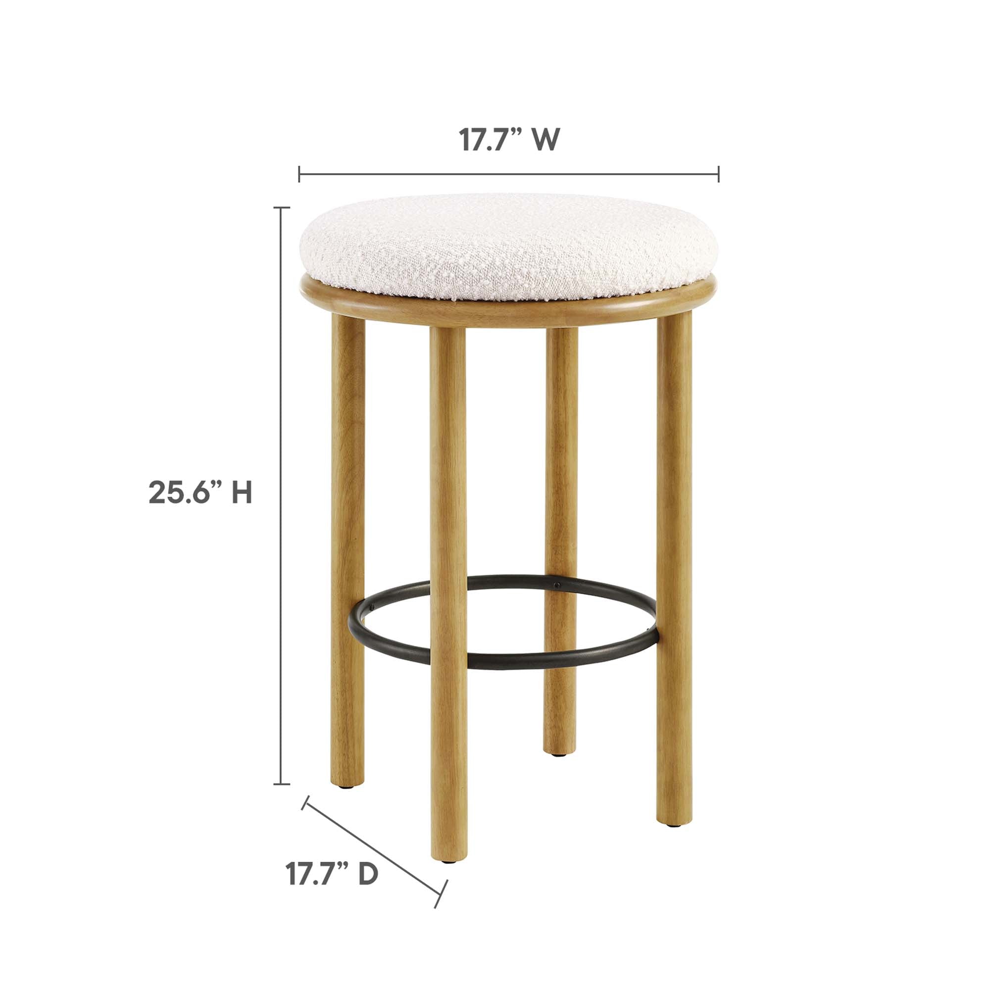 Modway Fable Boucle Fabric Counter Stools Set of 2