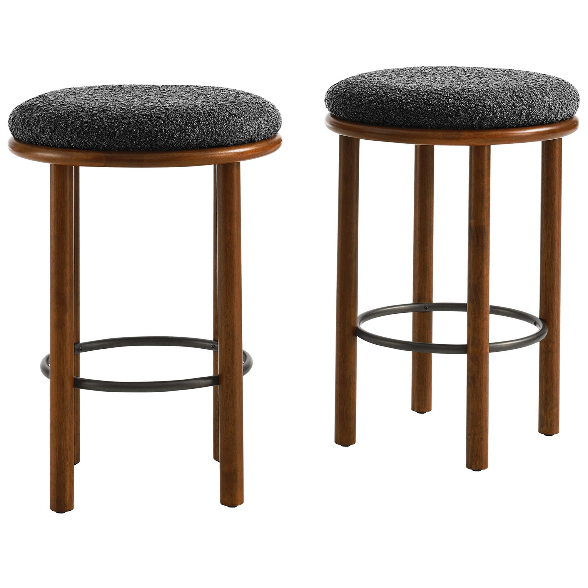 Modway Fable Boucle Fabric Counter Stools Set of 2