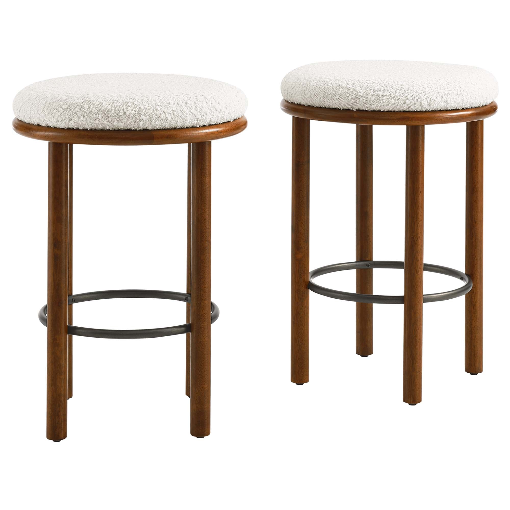 Modway Fable Boucle Fabric Counter Stools Set of 2