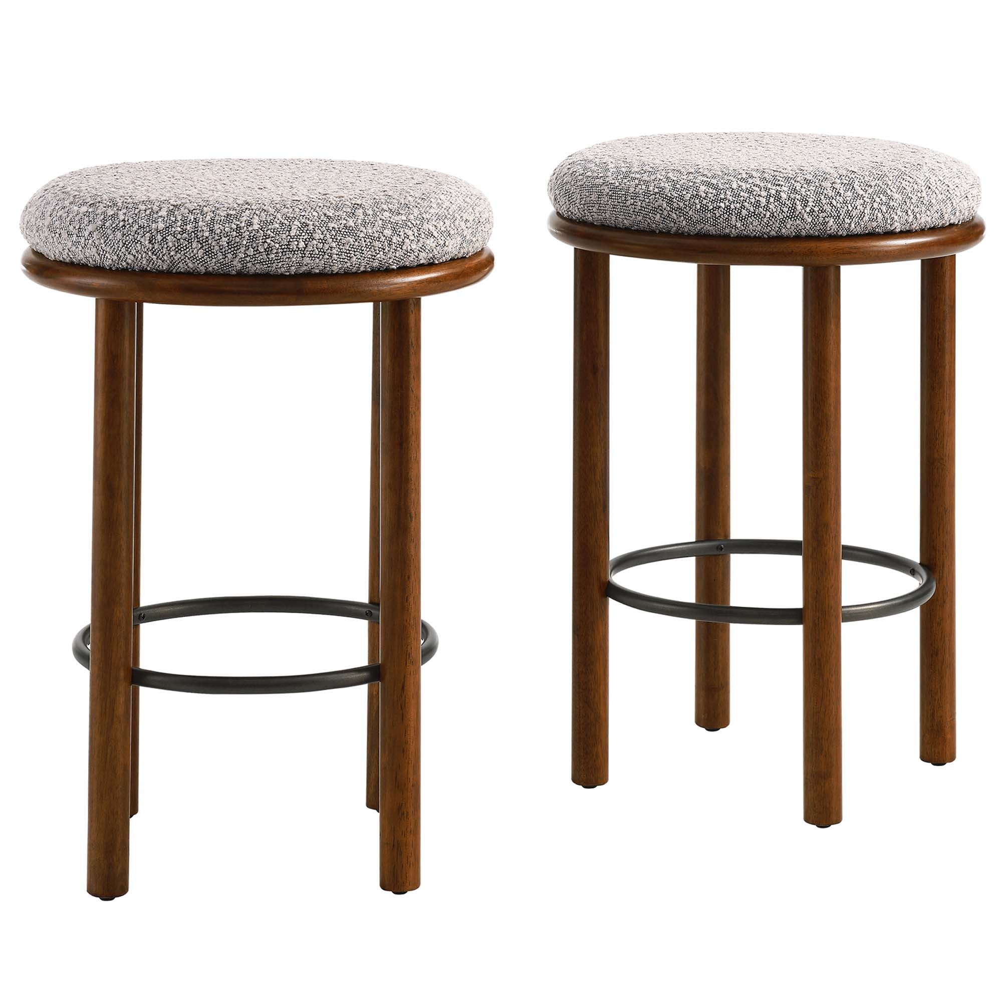Modway Fable Boucle Fabric Counter Stools Set of 2