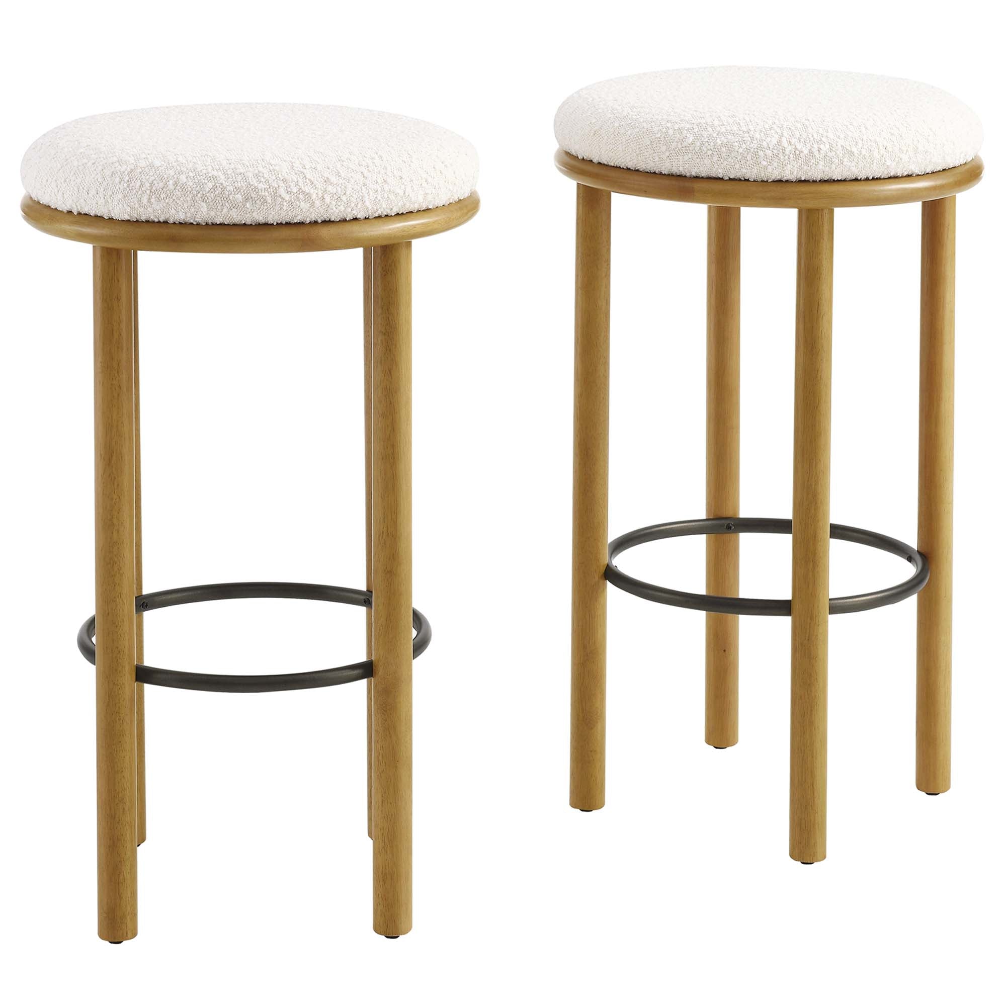Modway Fable Boucle Fabric Bar Stools Set of 2