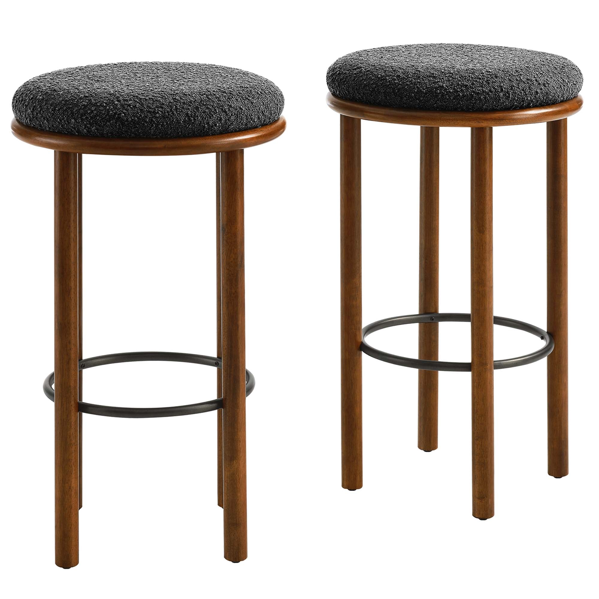 Modway Fable Boucle Fabric Bar Stools Set of 2