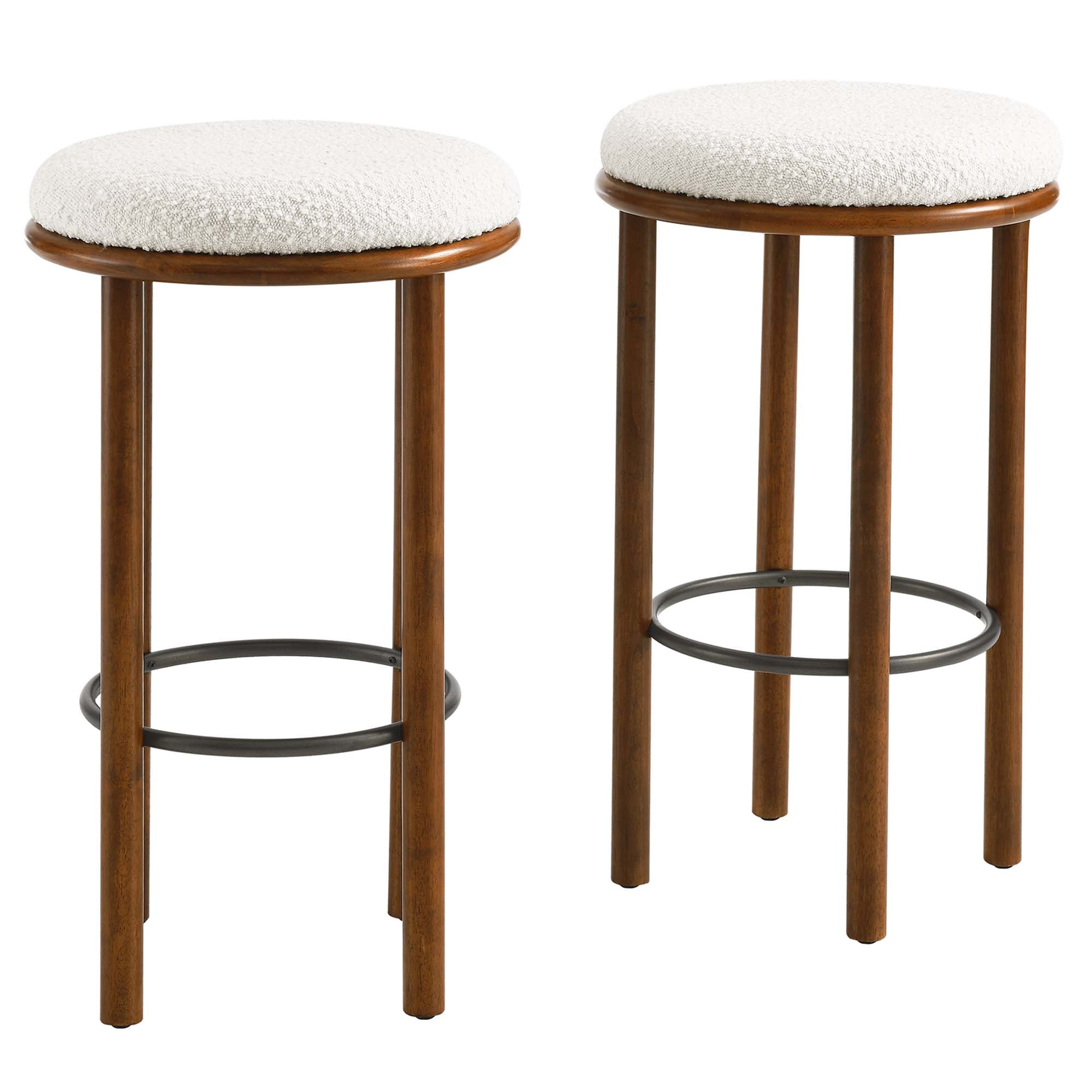 Modway Fable Boucle Fabric Bar Stools Set of 2
