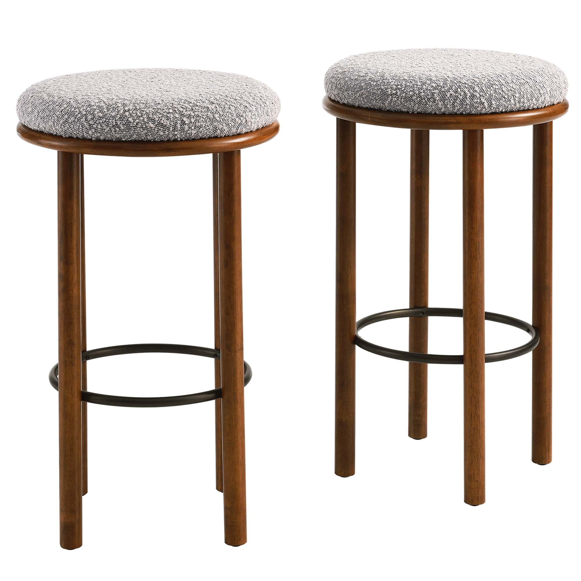 Modway Fable Boucle Fabric Bar Stools Set of 2