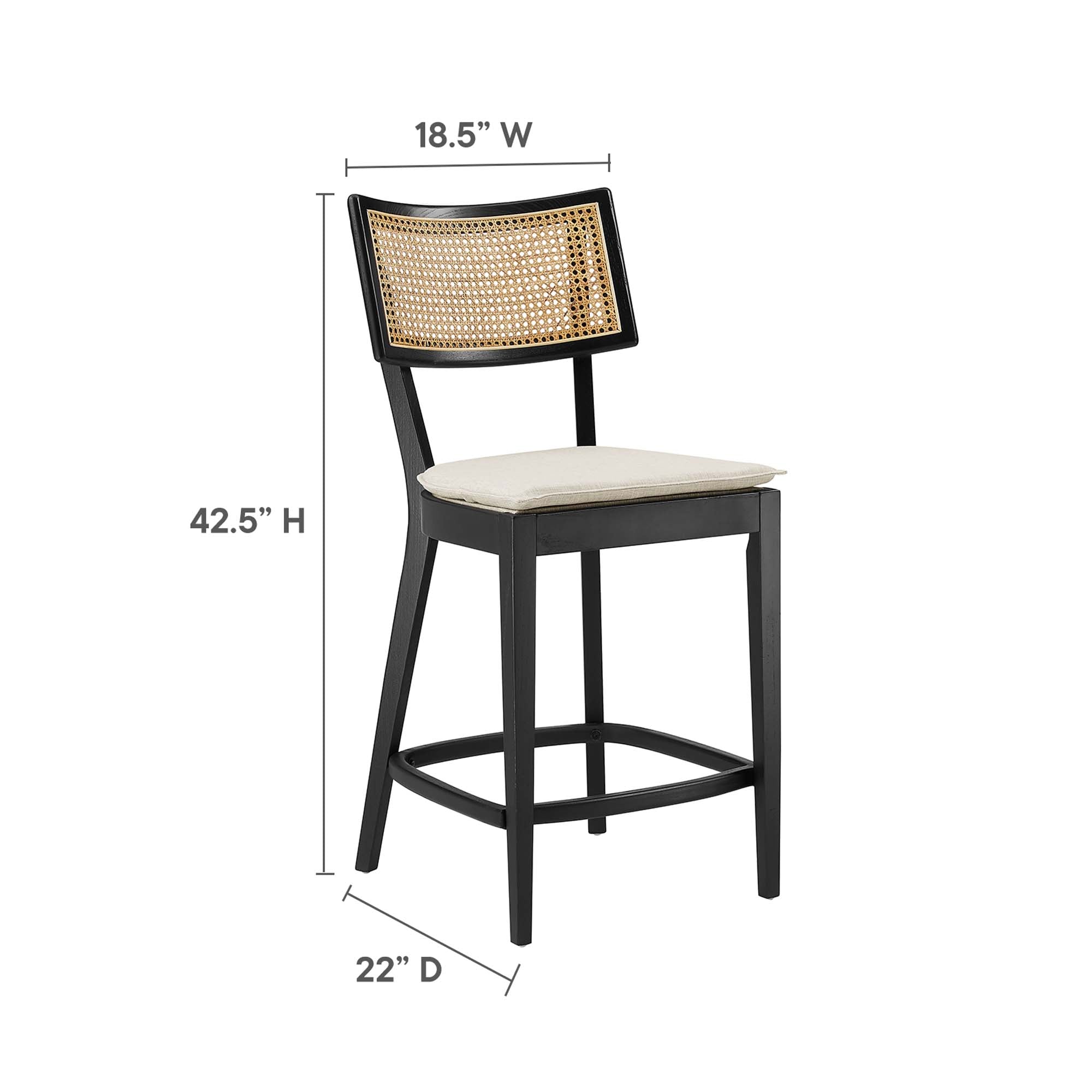 Modway Caledonia Wood Counter Stools Set of 2