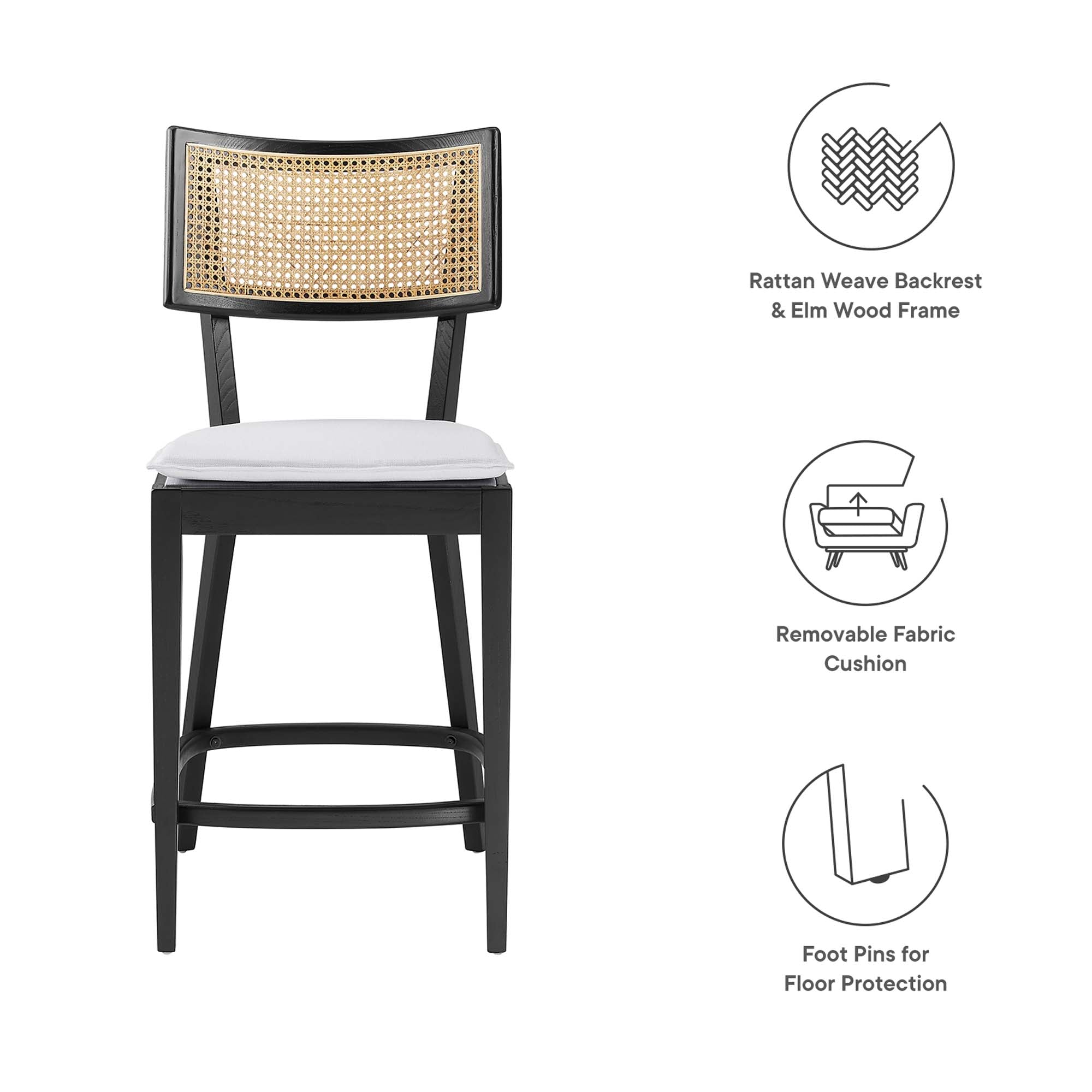 Modway Caledonia Wood Counter Stools Set of 2