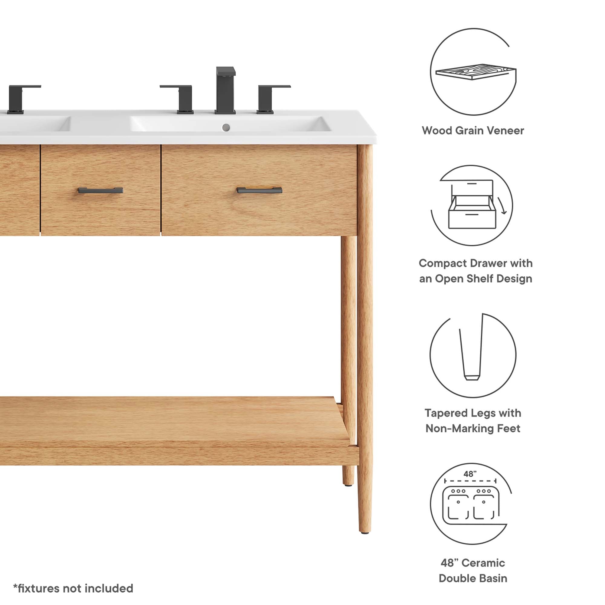 Modway Zaire 48" Double Sink Bathroom Vanity