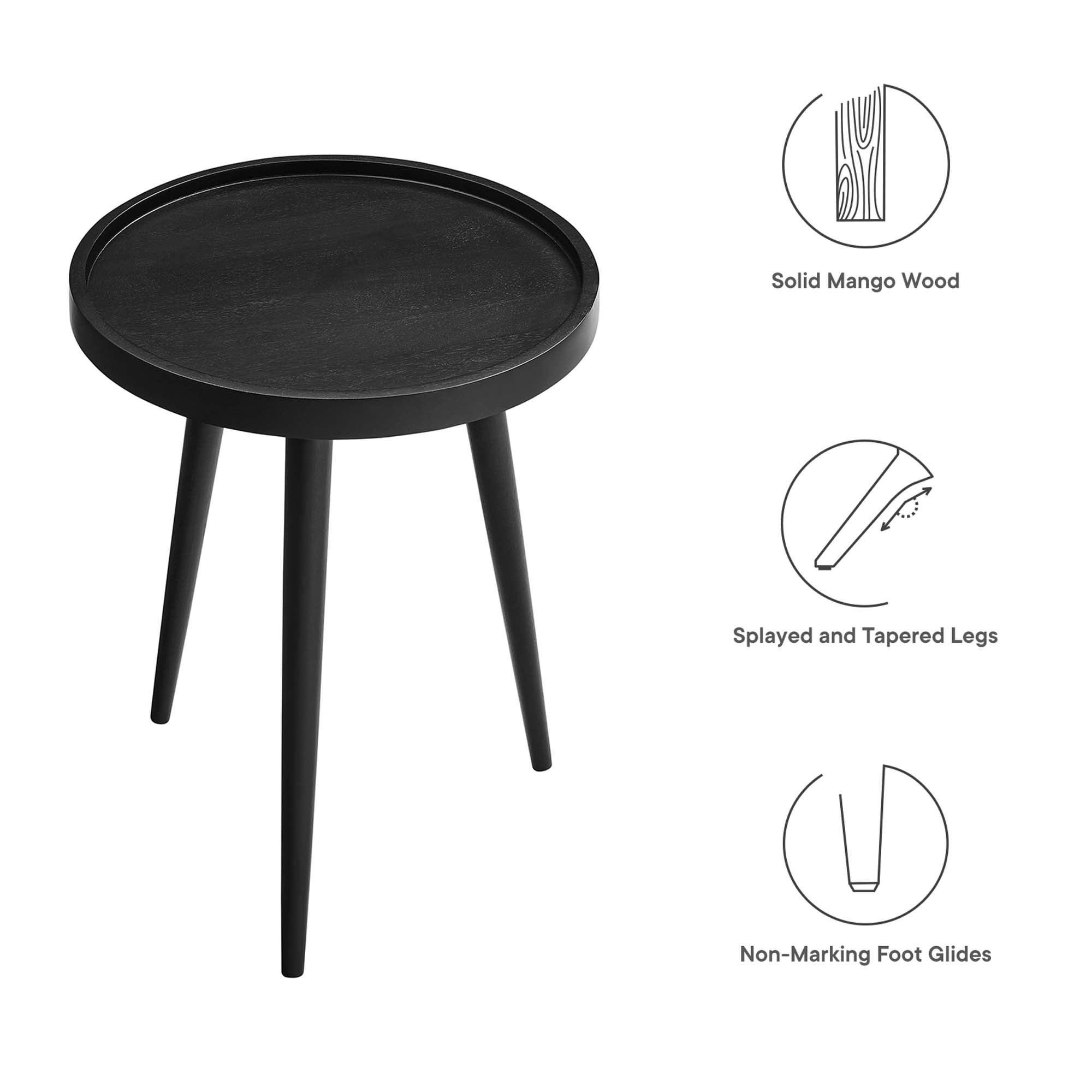 Modway Chiro Round Wood Side Table