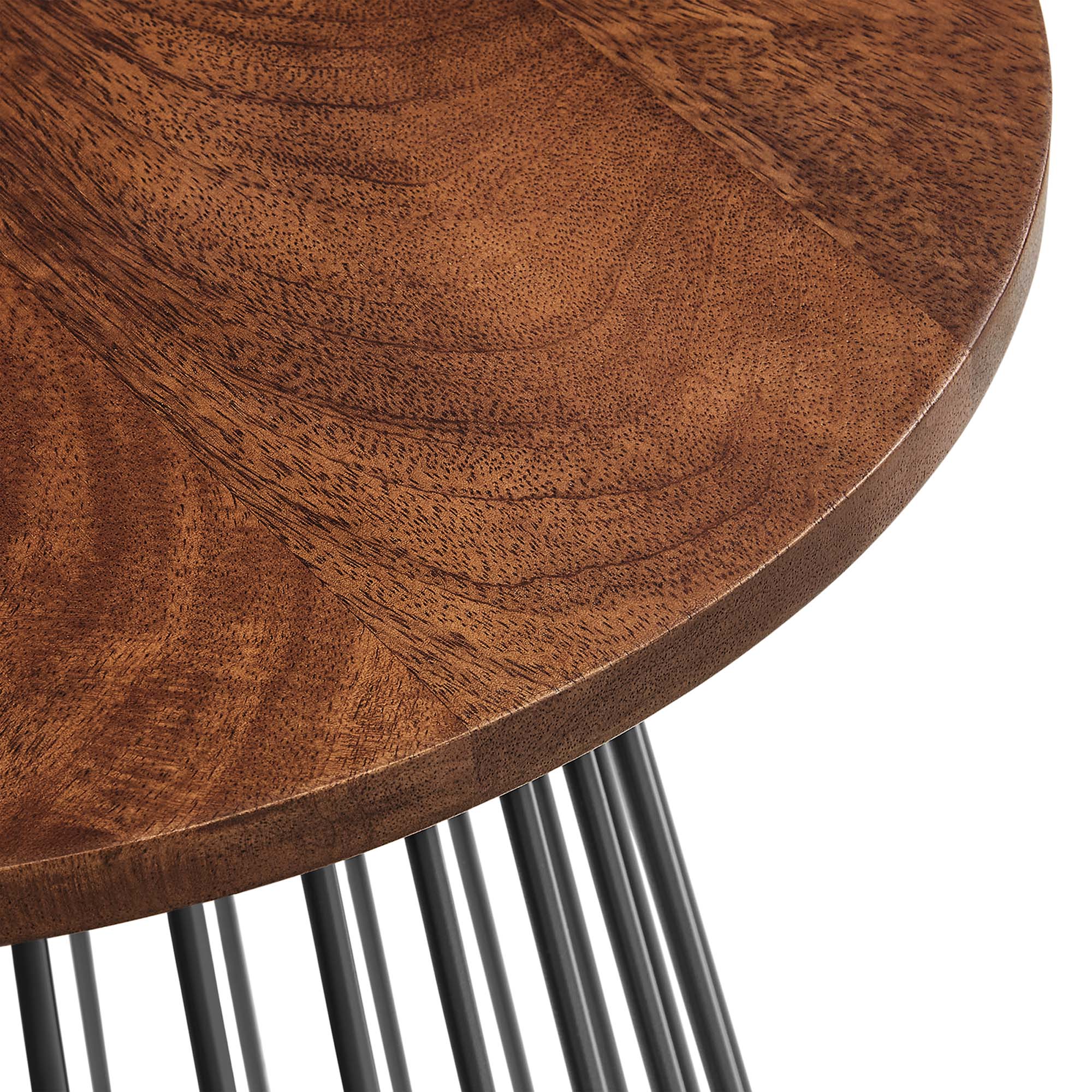 Modway Valeo Round Wood and Metal Side Table