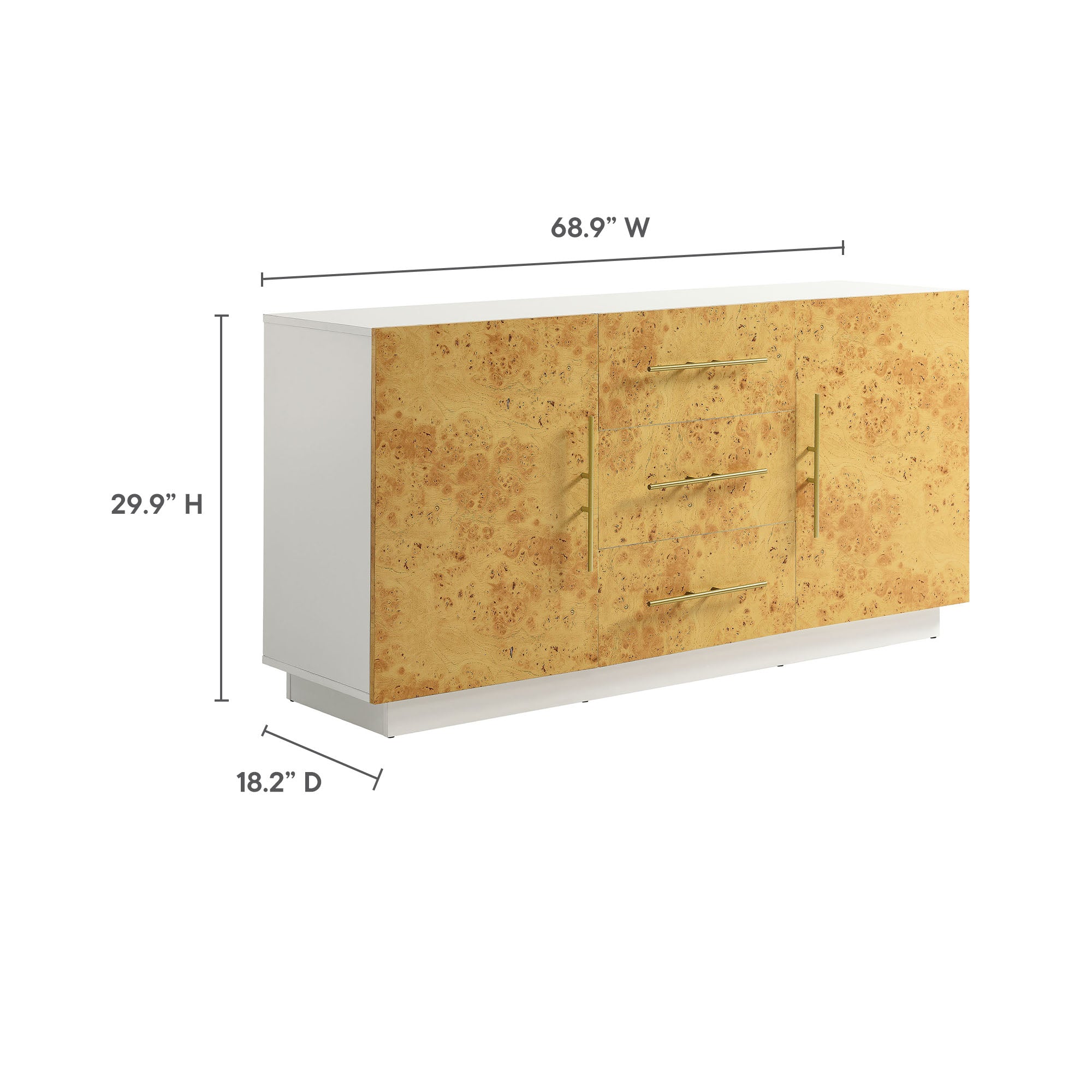 Modway Abel 59 Inch Burl Wood Sideboard Buffet TV Stand