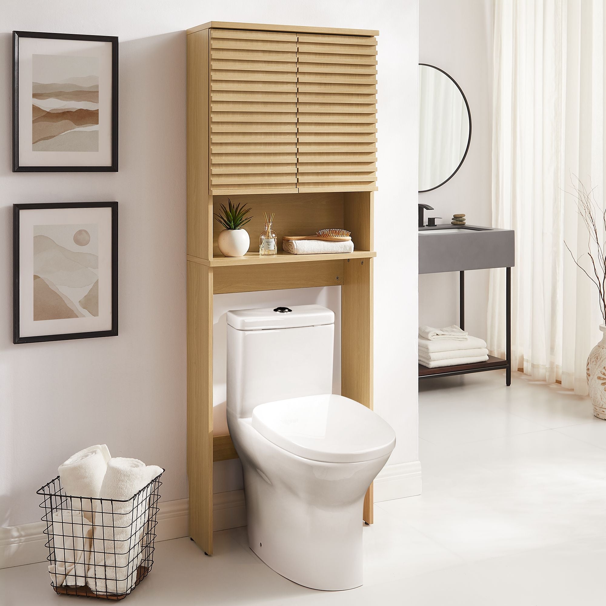 Modway Render Over the Toilet Bathroom Storage Cabinet