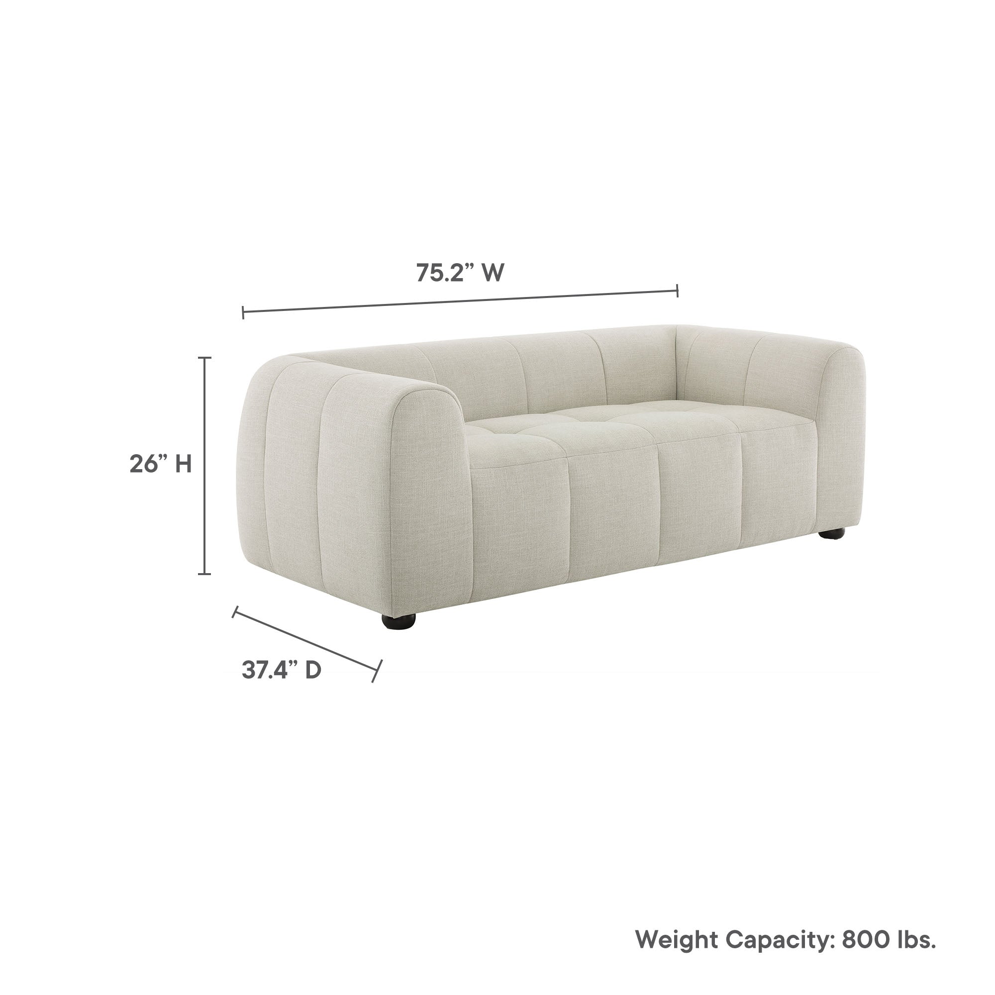 Modway Liana Upholstered Fabric Loveseat