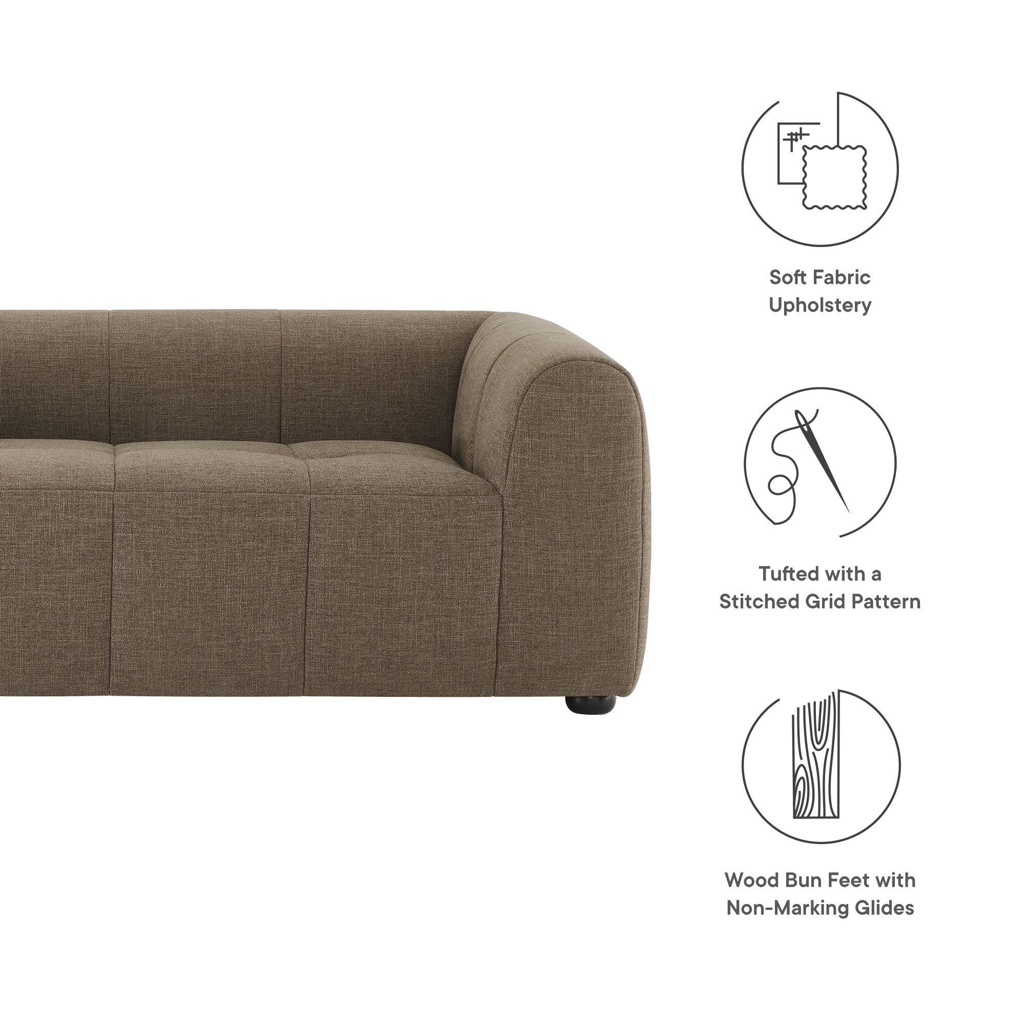 Modway Liana Upholstered Fabric Loveseat