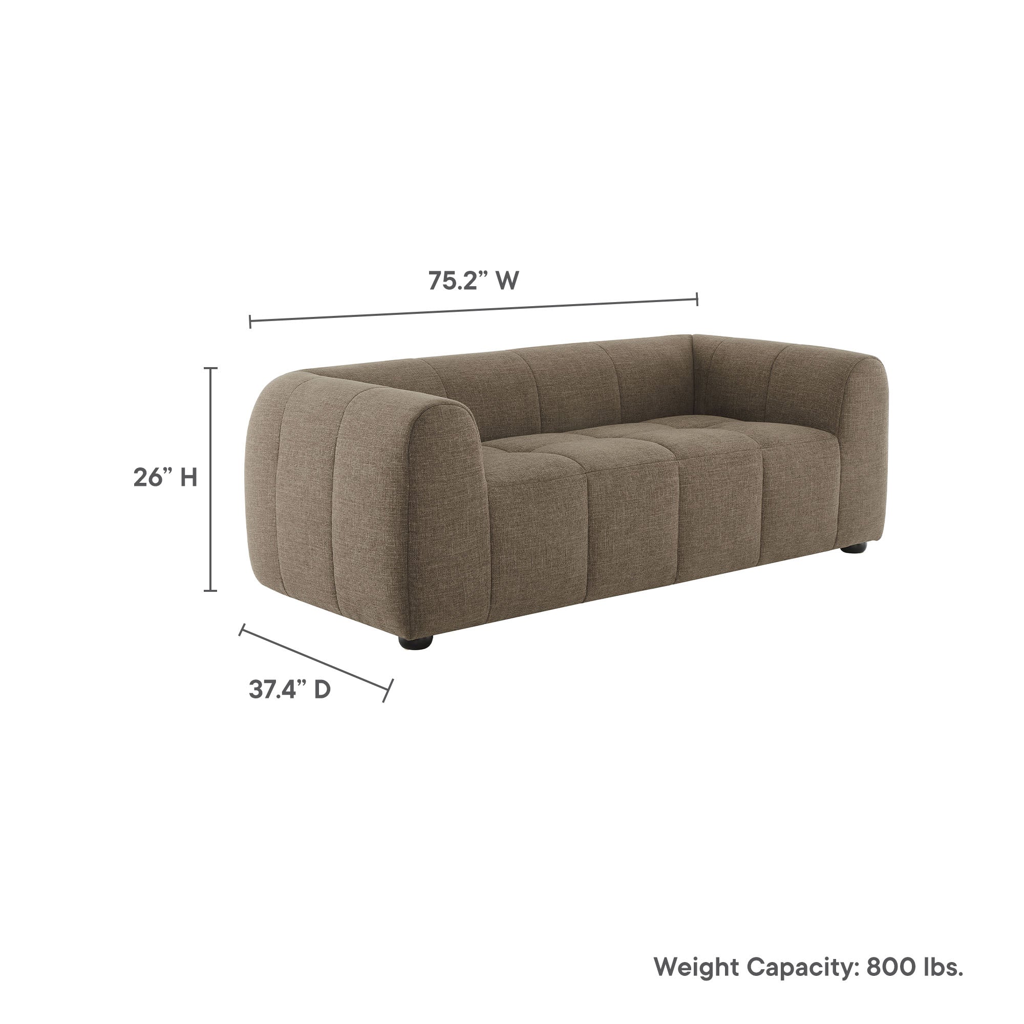 Modway Liana Upholstered Fabric Loveseat