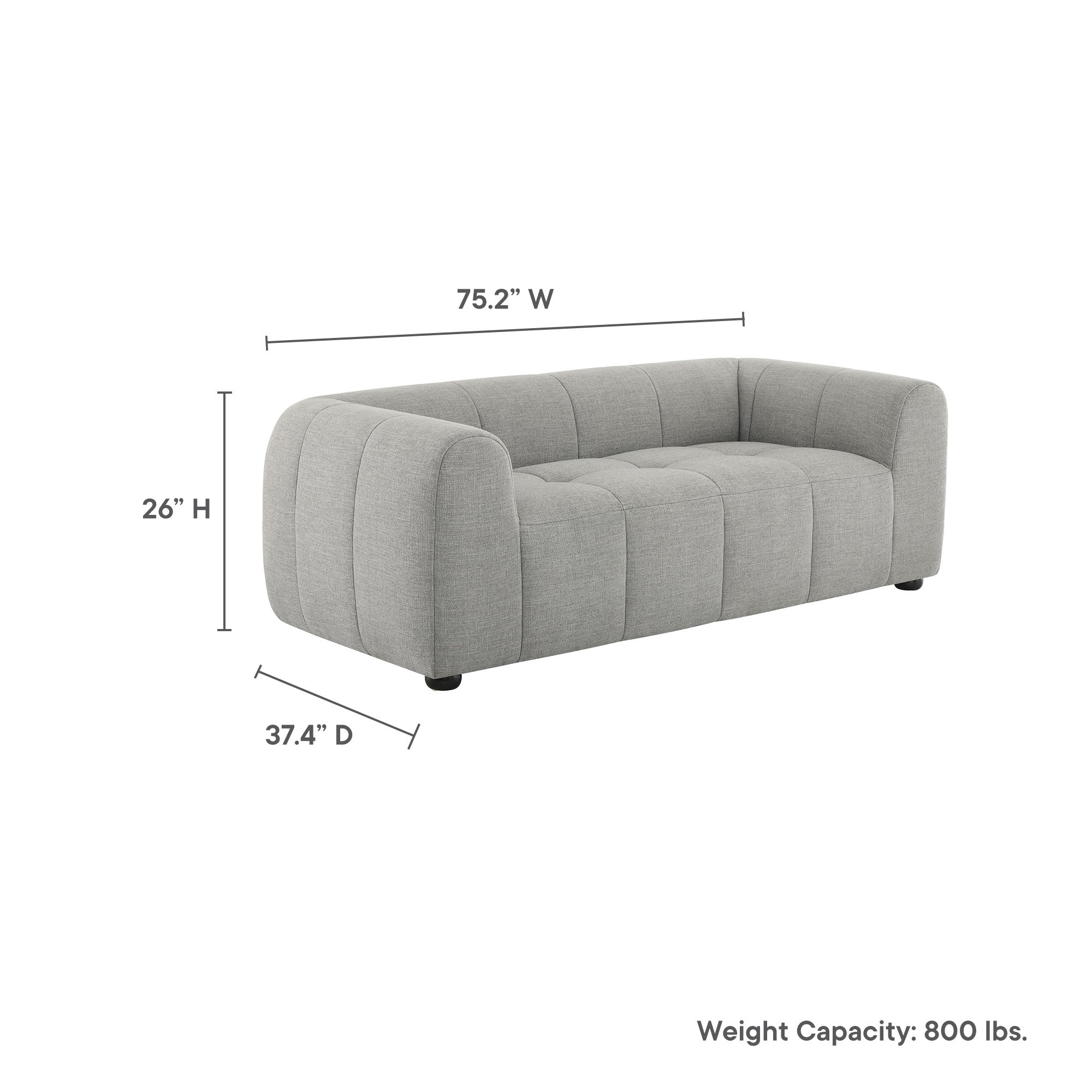 Modway Liana Upholstered Fabric Loveseat